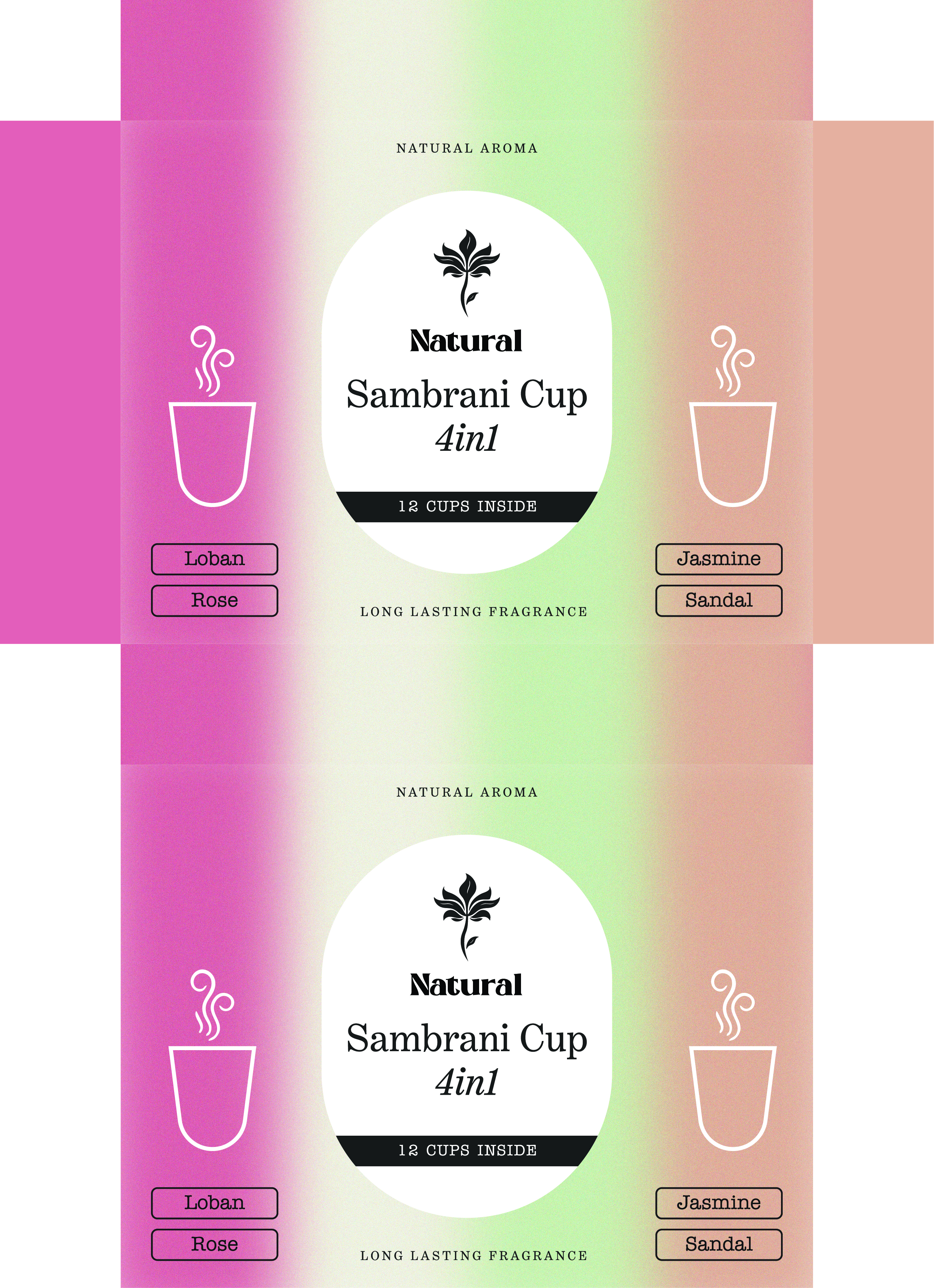 Minimalist Modern Sambrani Cup Packaging Design Template