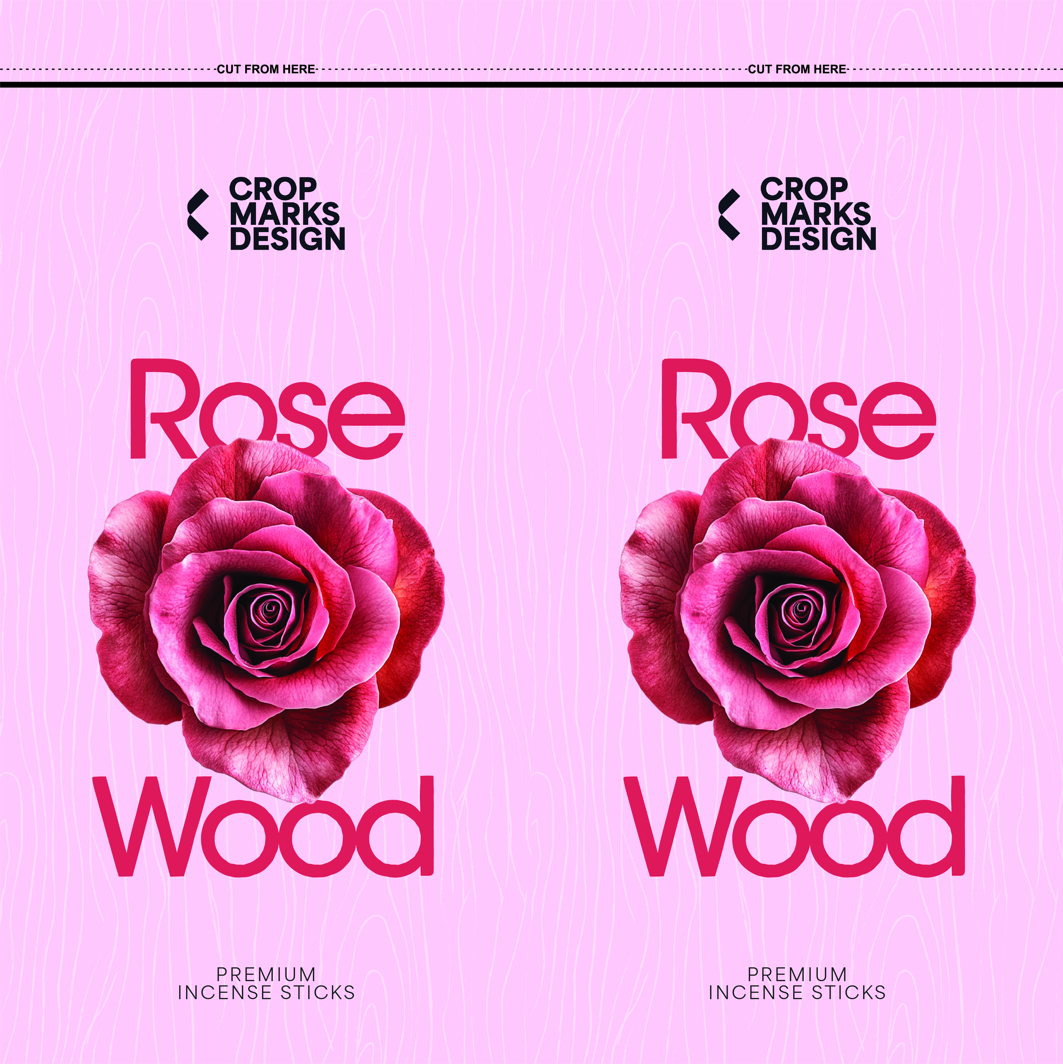 Rose Wood Zipper Pouch Packaging Design | Editable PDF Template