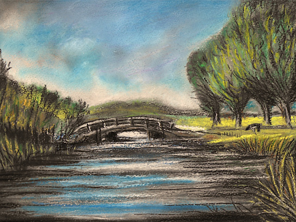 Dedham In Suffolk Pastel on Paper