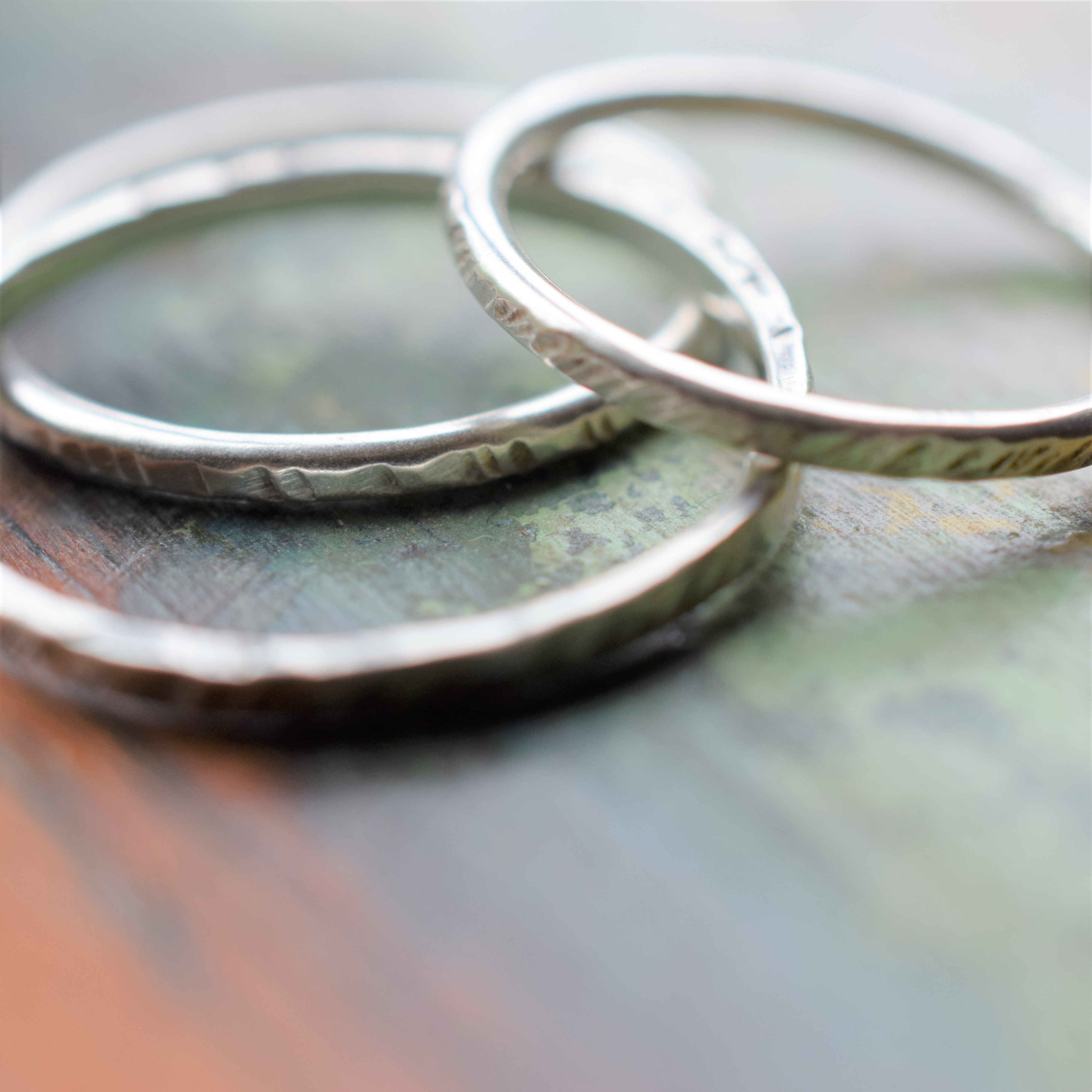 Delicate Beaten Stacking Rings