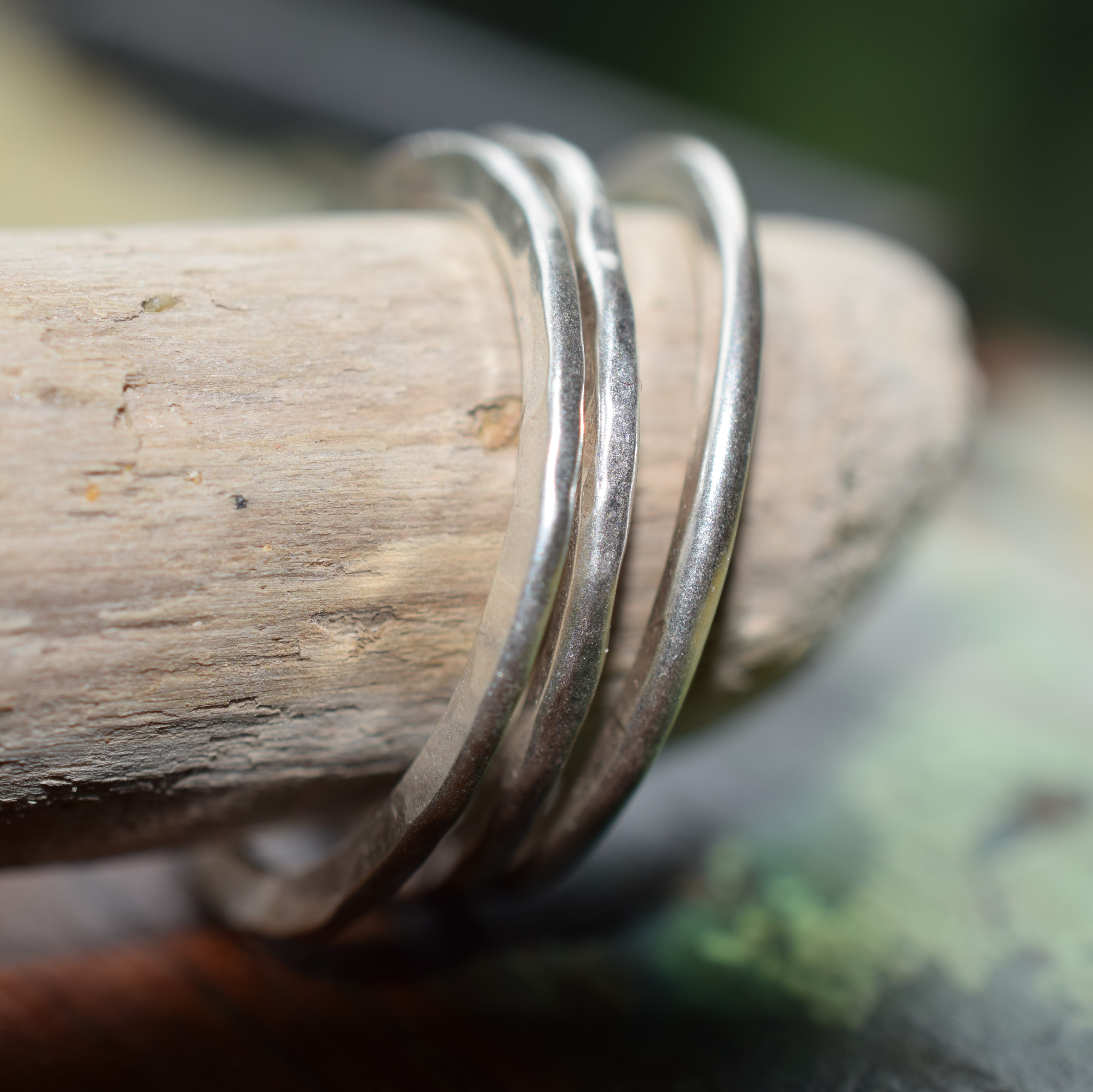 Delicate Beaten Stacking Rings