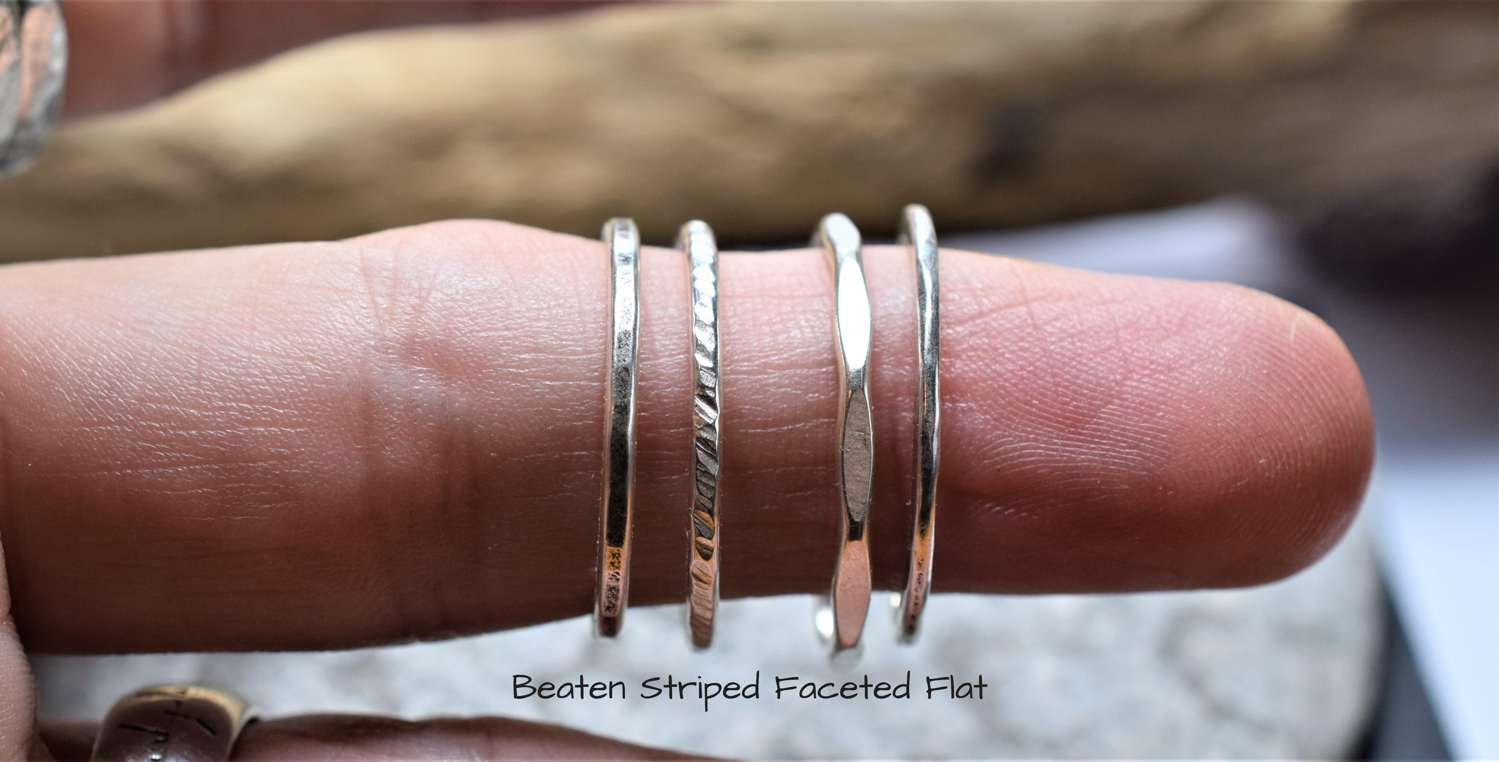 Delicate Beaten Stacking Rings