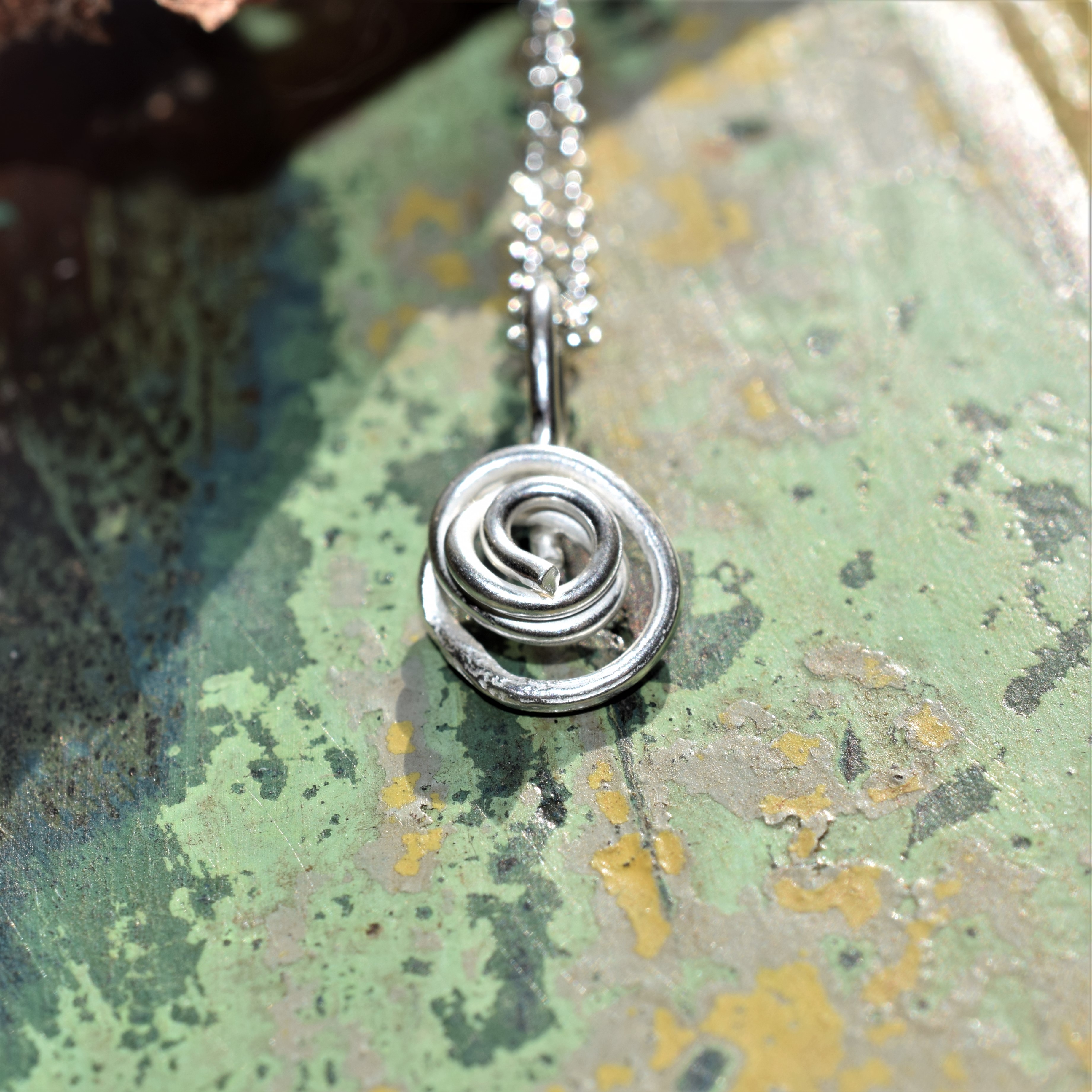 Cute Silver Spiral Pendant 