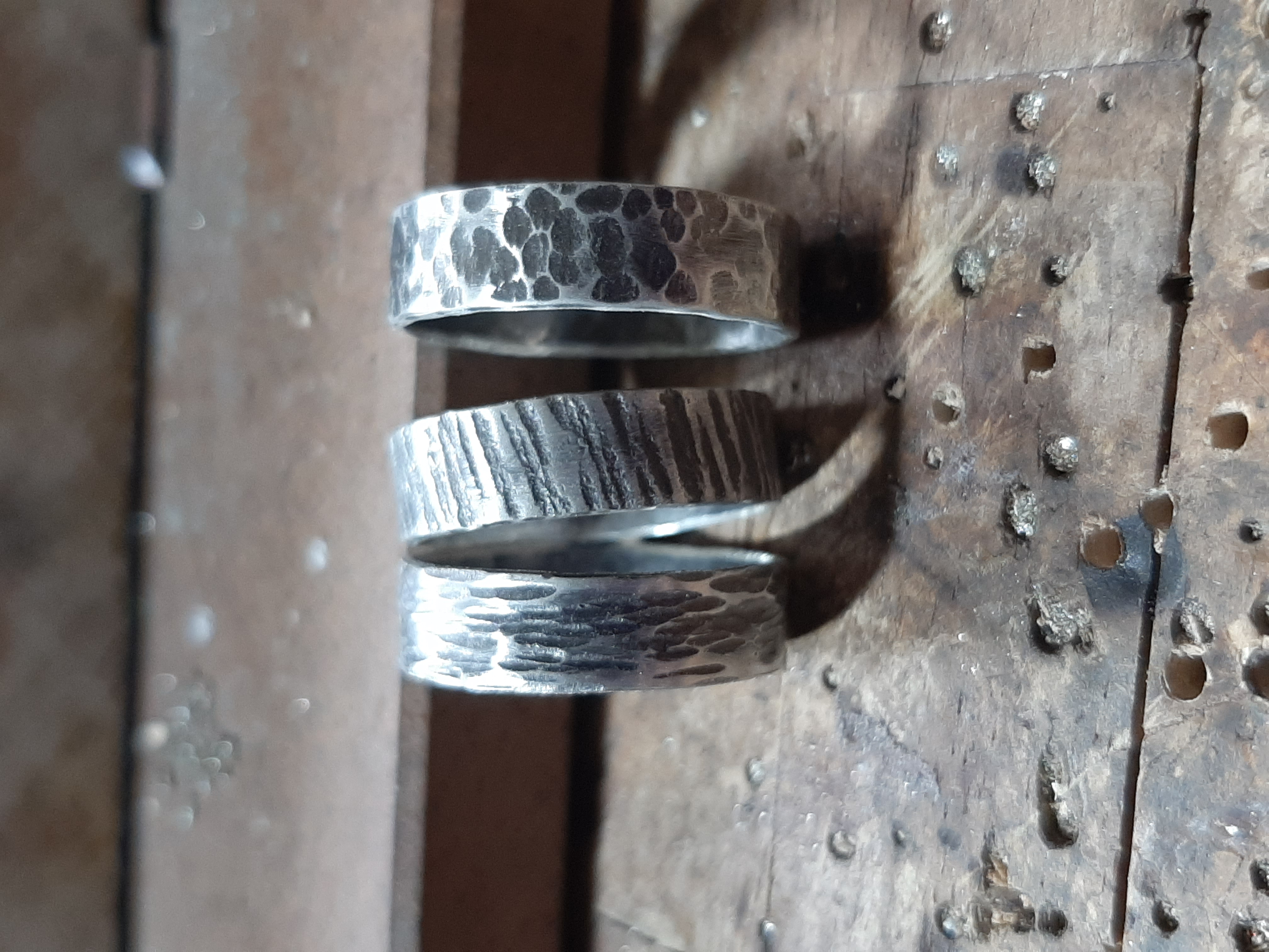Unusually Textured Silver Band Ring