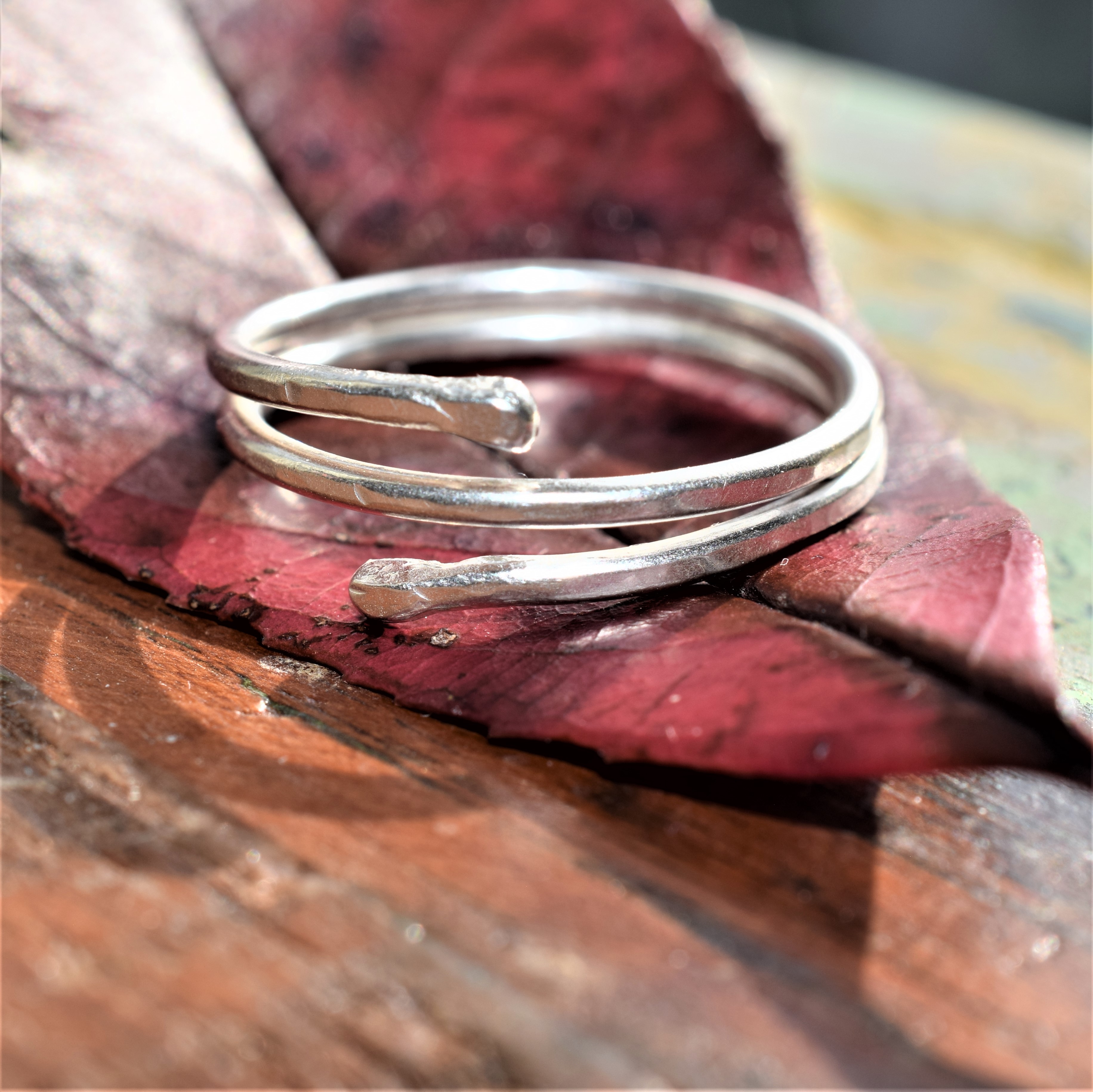 Delicate Coiled Silver Ring with Organic Texture