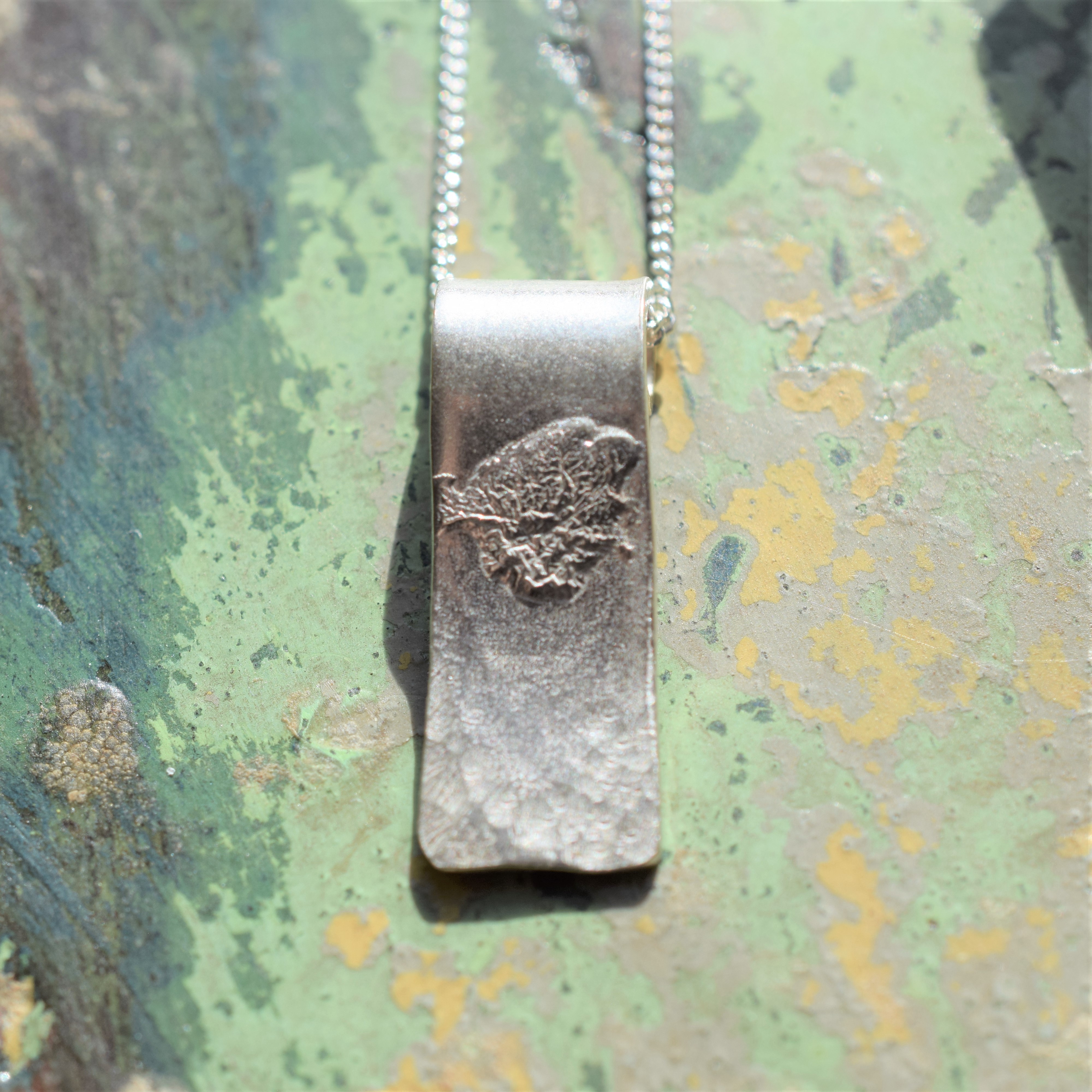 Silver Pendant with an Unusual Texture