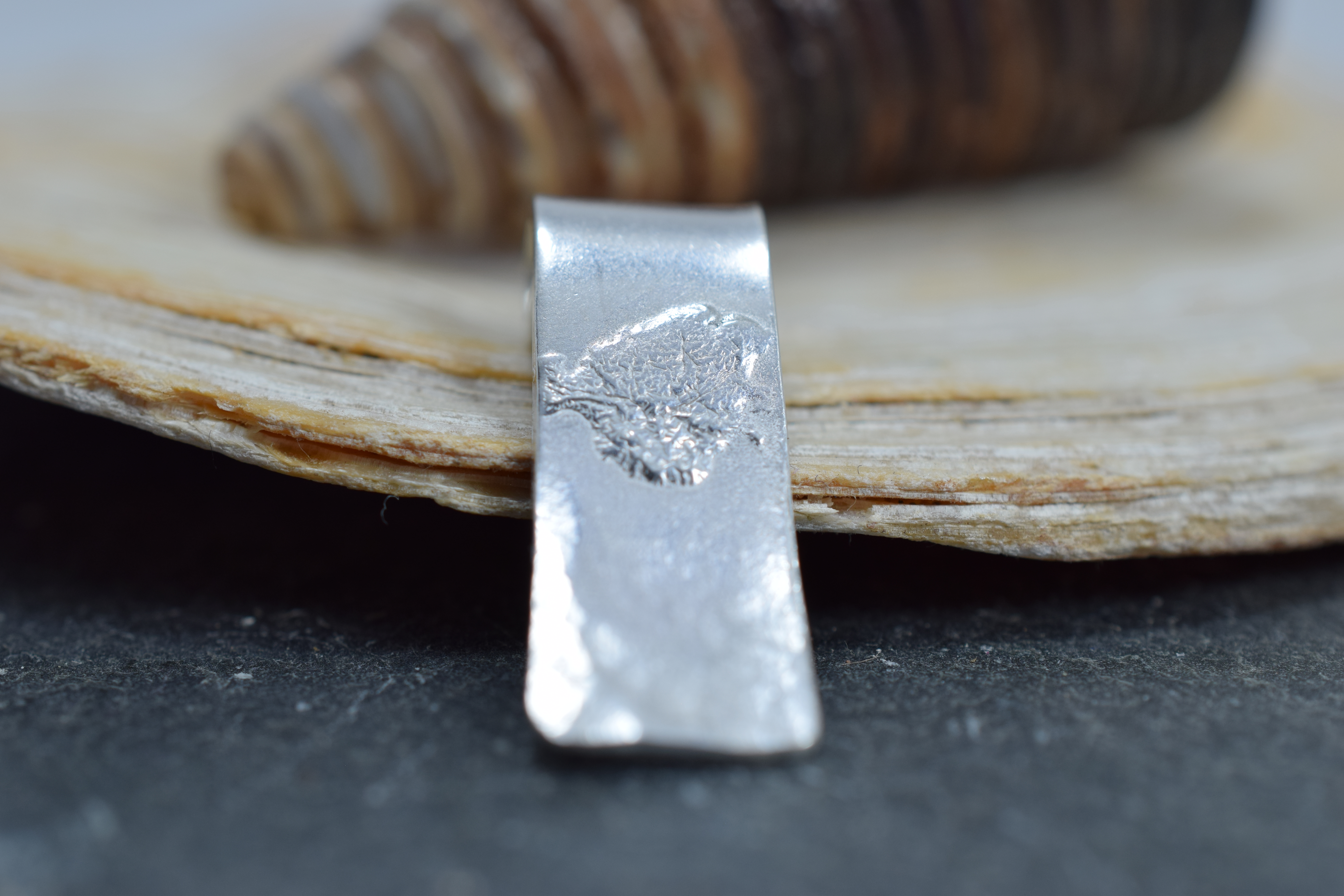 Silver Pendant with an Unusual Texture