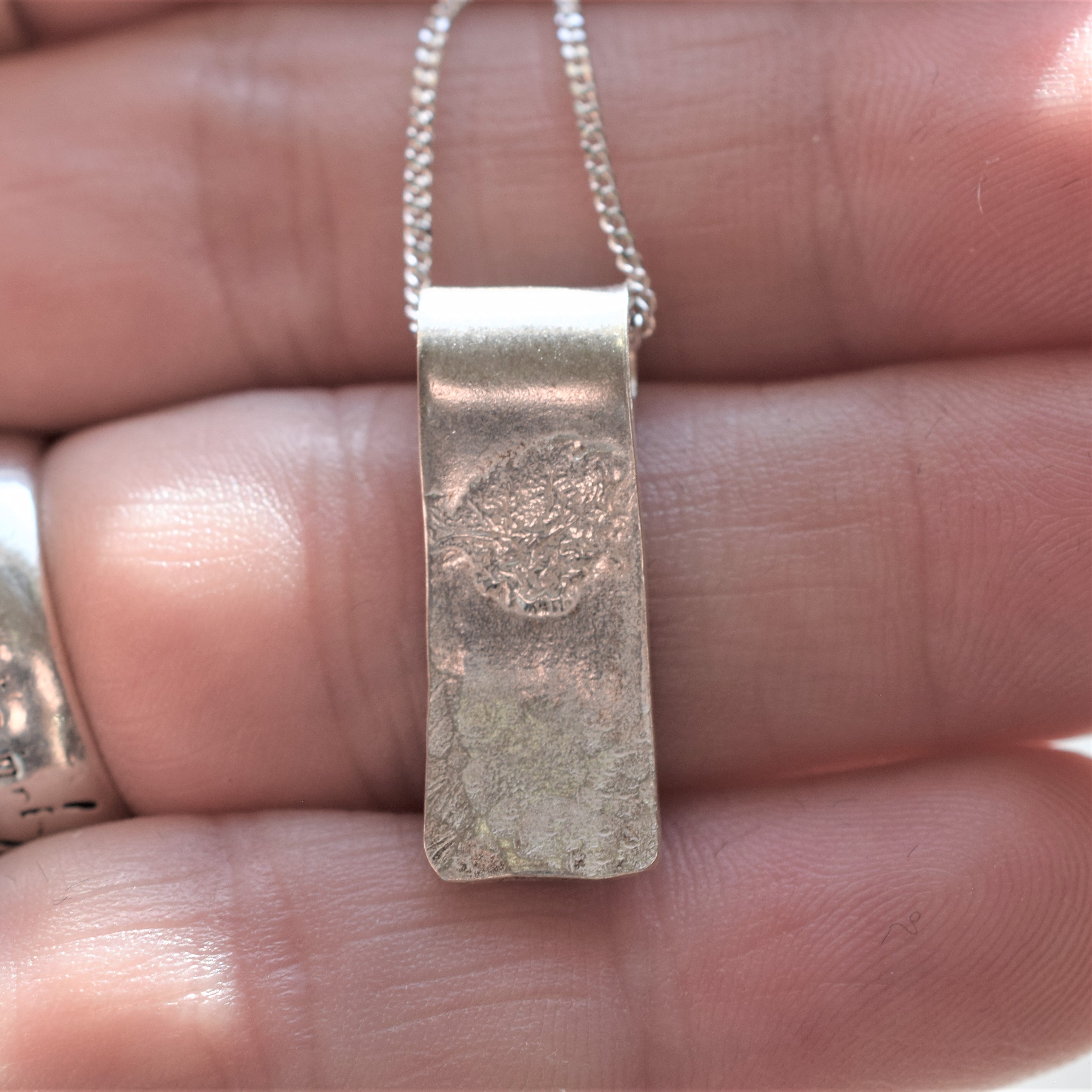 Silver Pendant with an Unusual Texture
