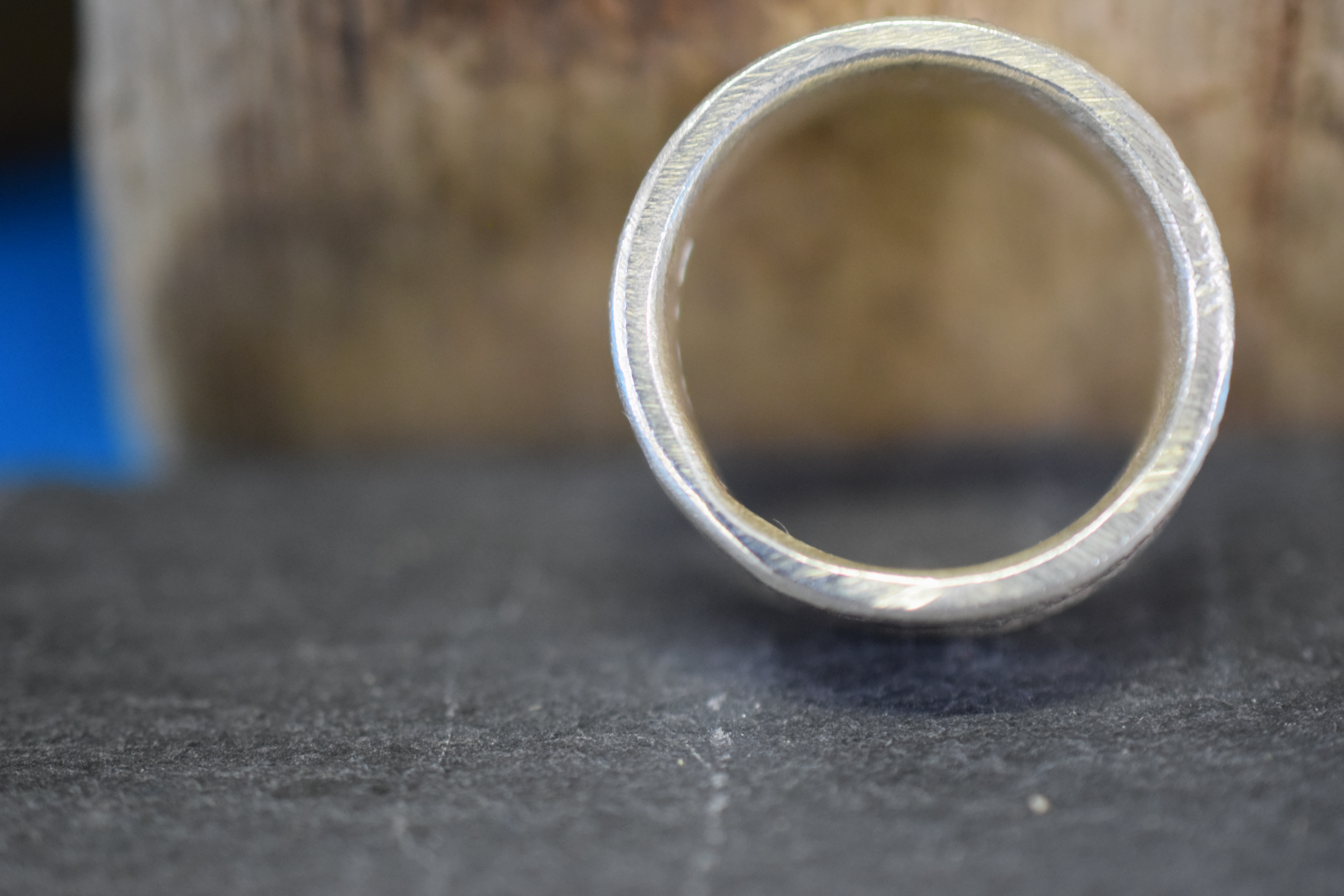 Handmade, Reticulated, Chunky Silver Band Ring