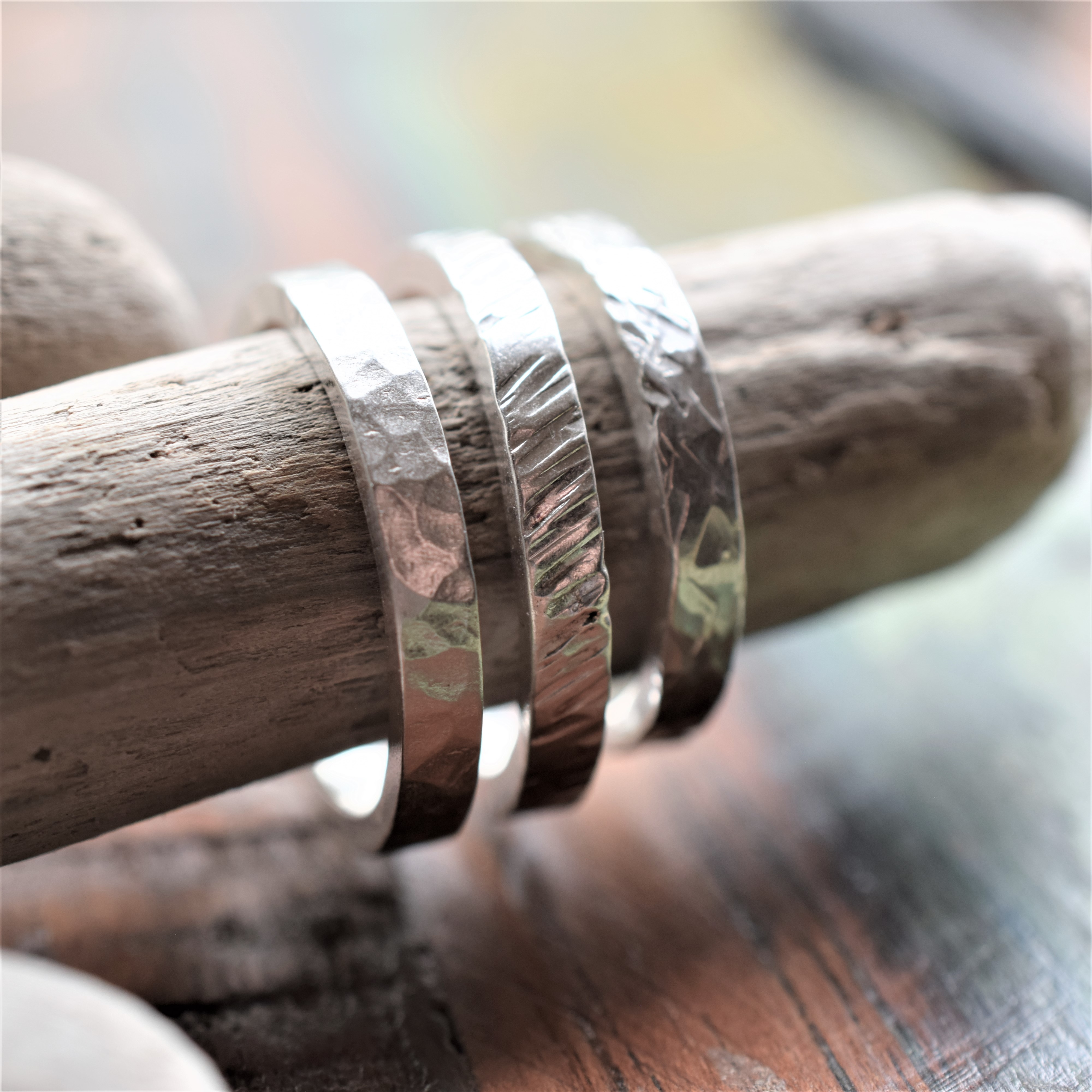 Textured Silver Band Ring
