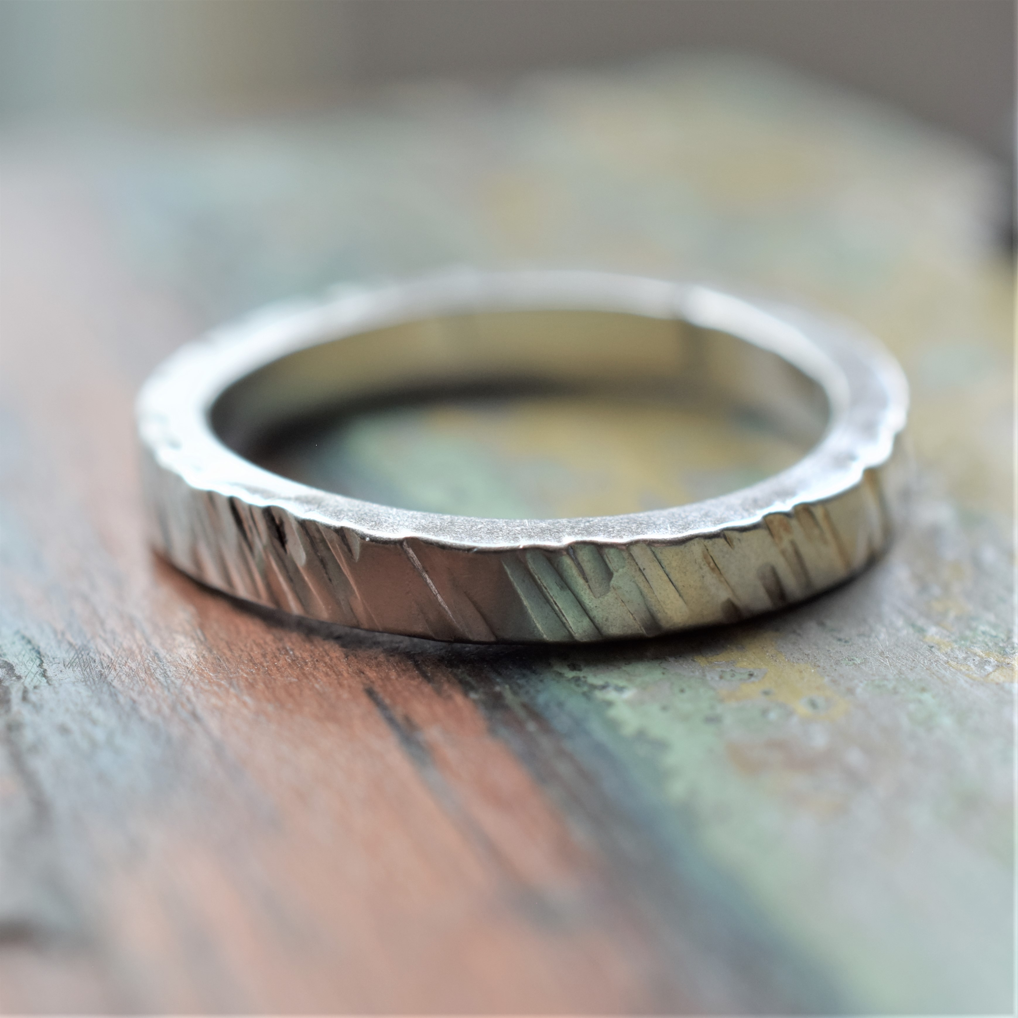 Textured Silver Band Ring