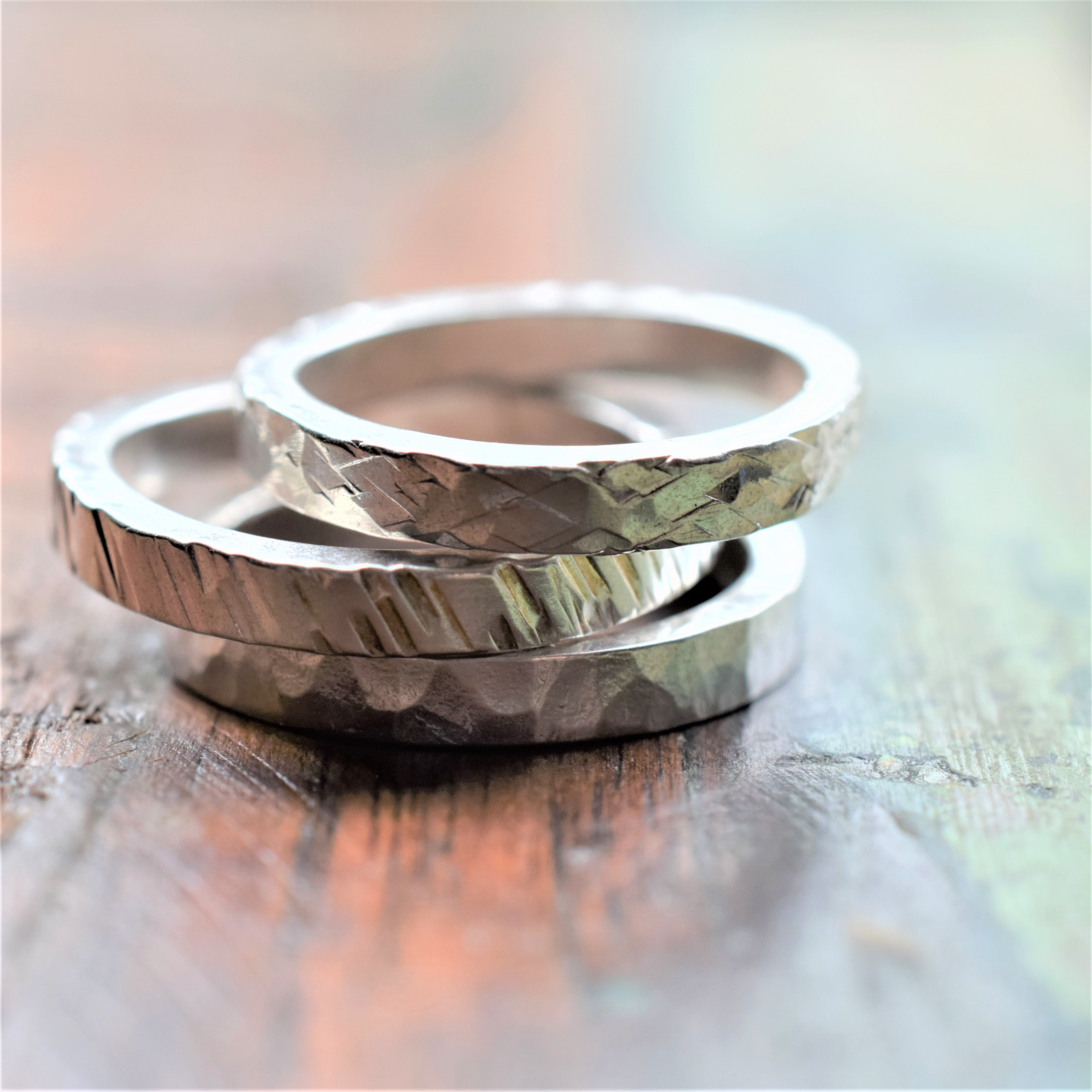 Textured Silver Band Ring