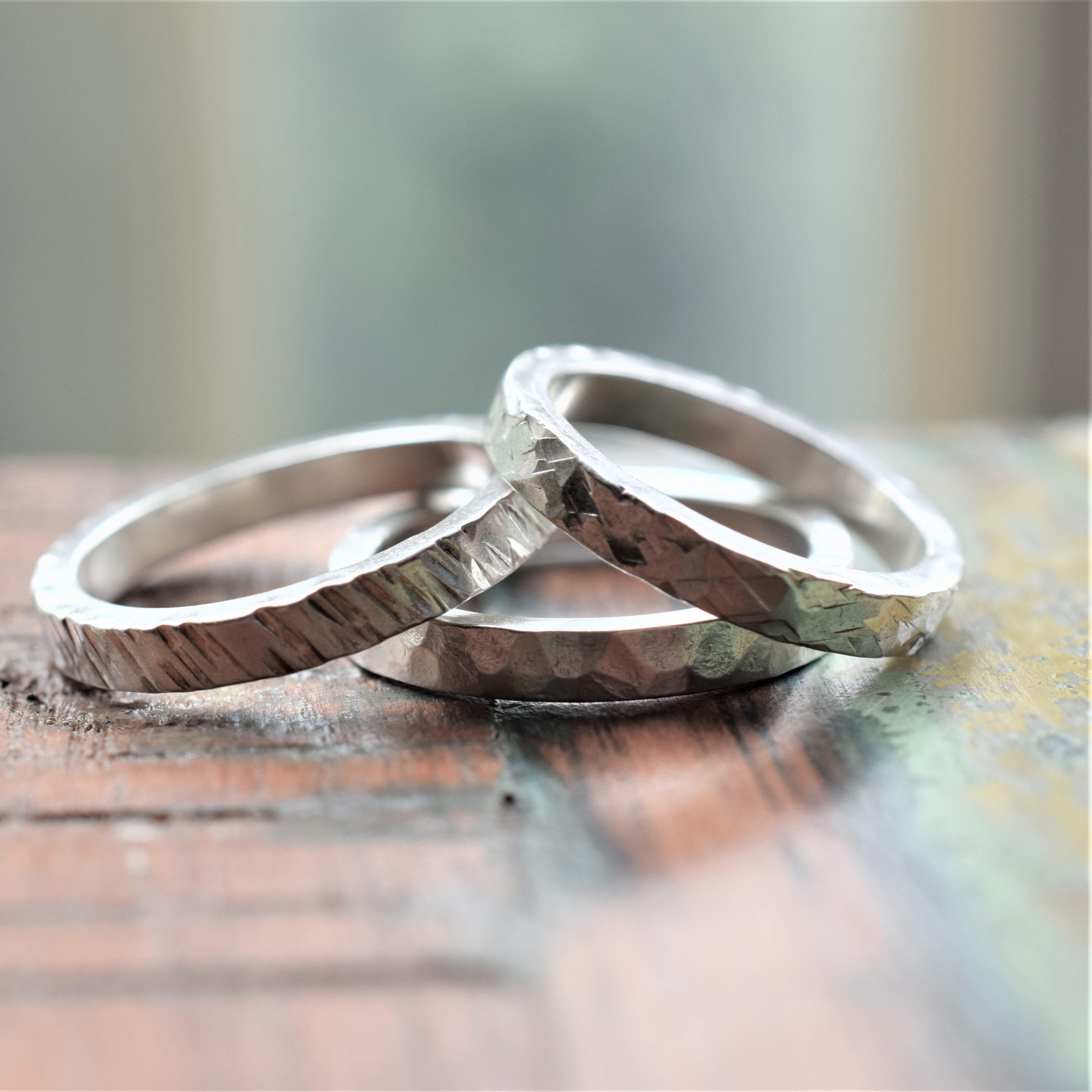 Textured Silver Band Ring