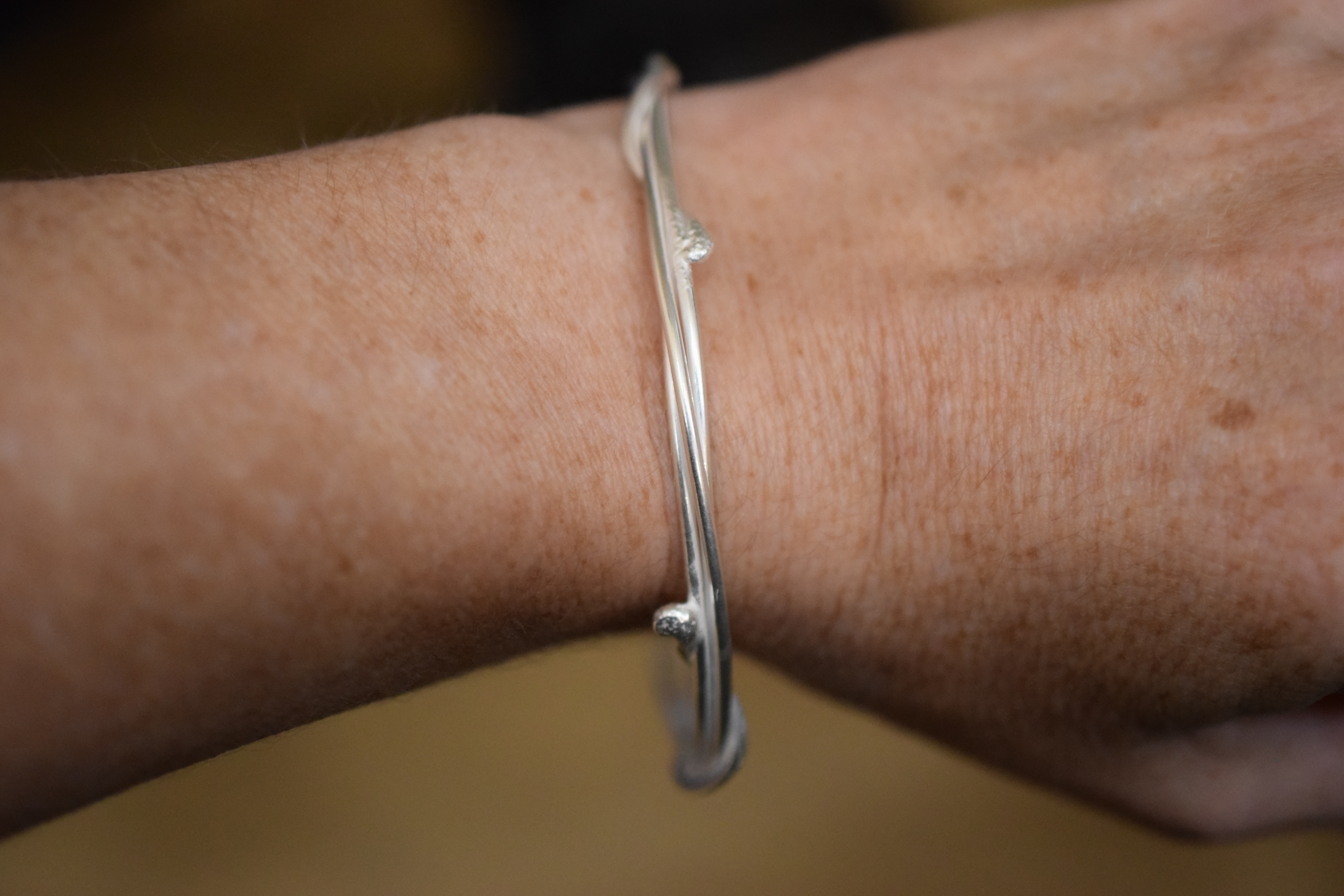 Sterling Silver Wrapped Wire Bangle