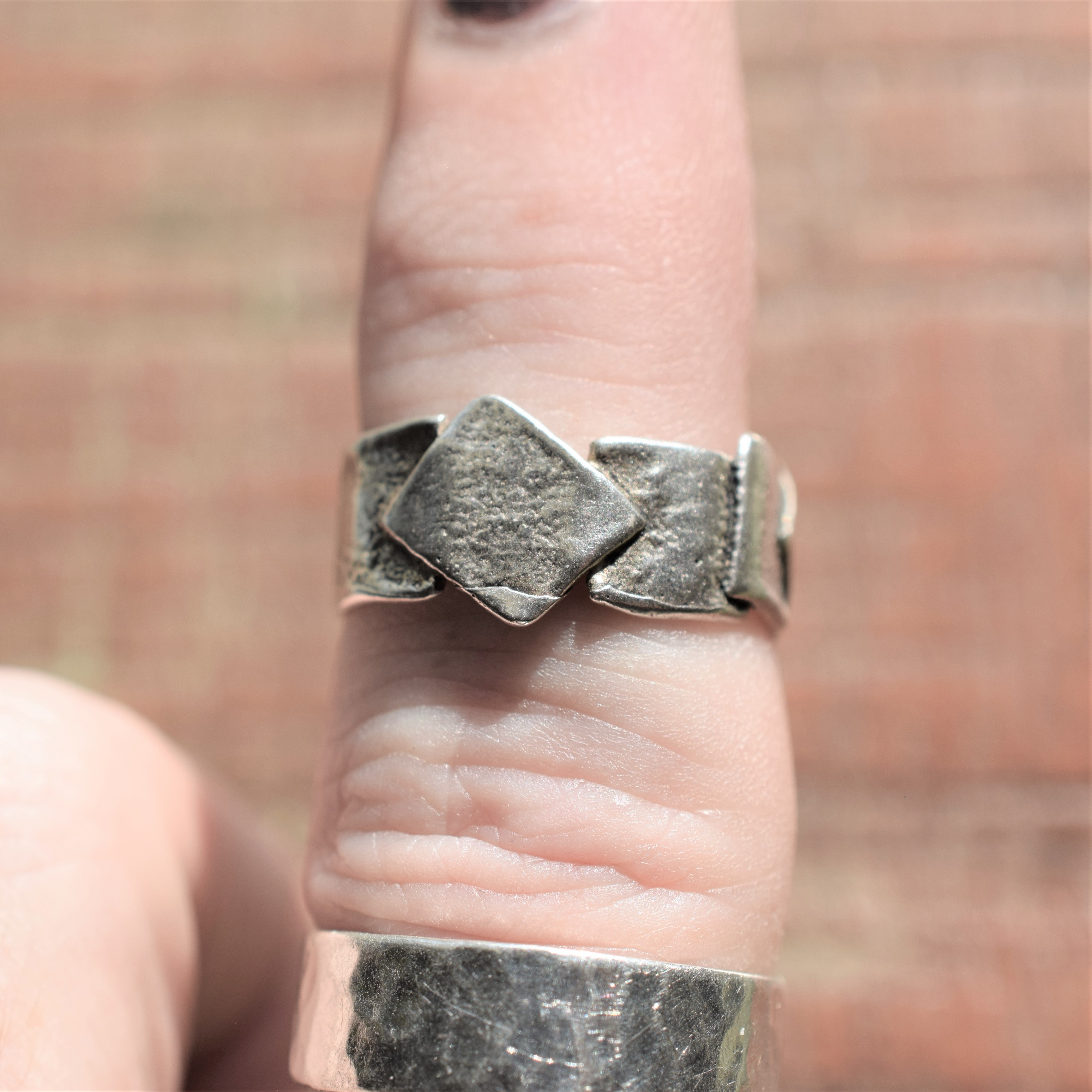 Solid Silver Quirky Band Ring