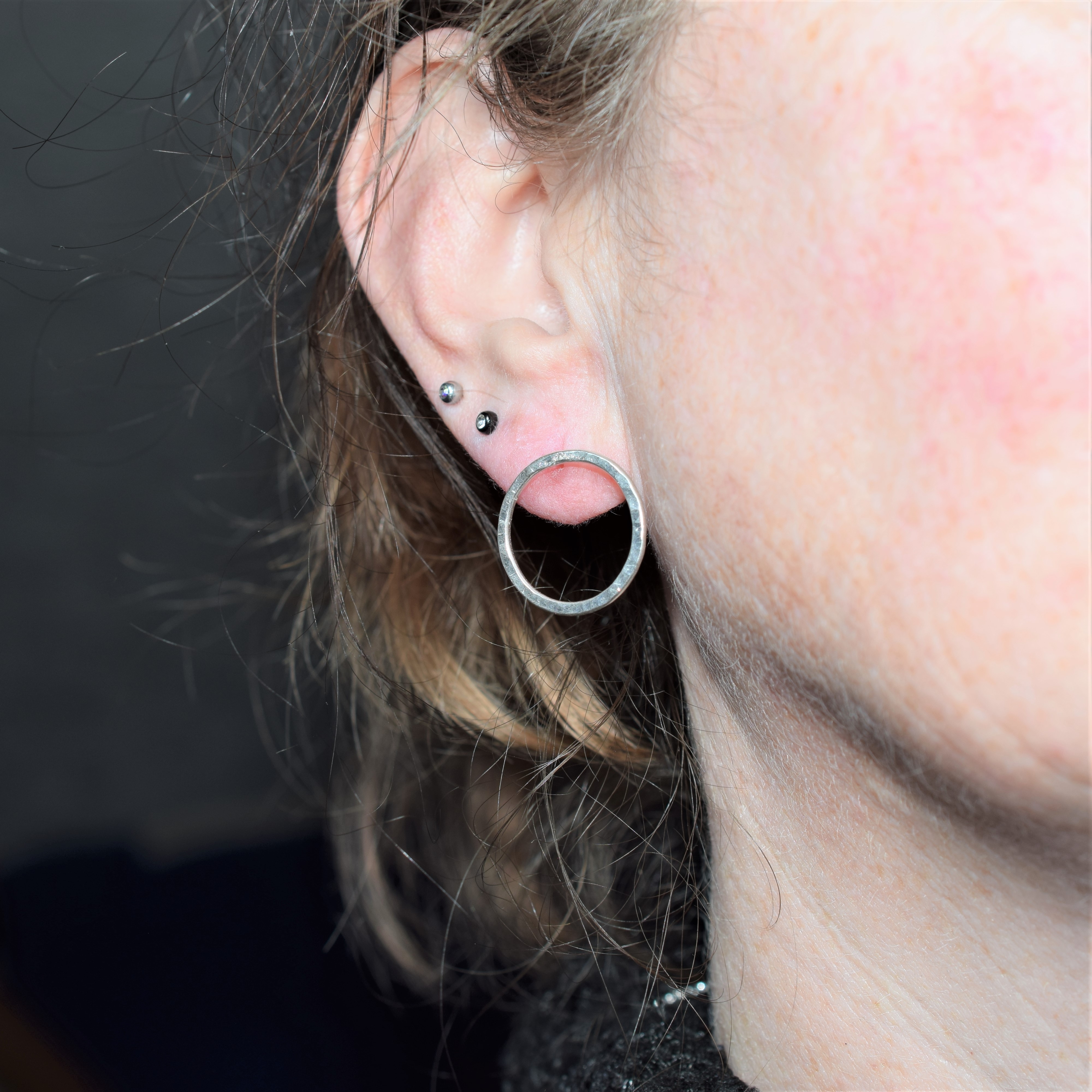 Textured Circle Earrings