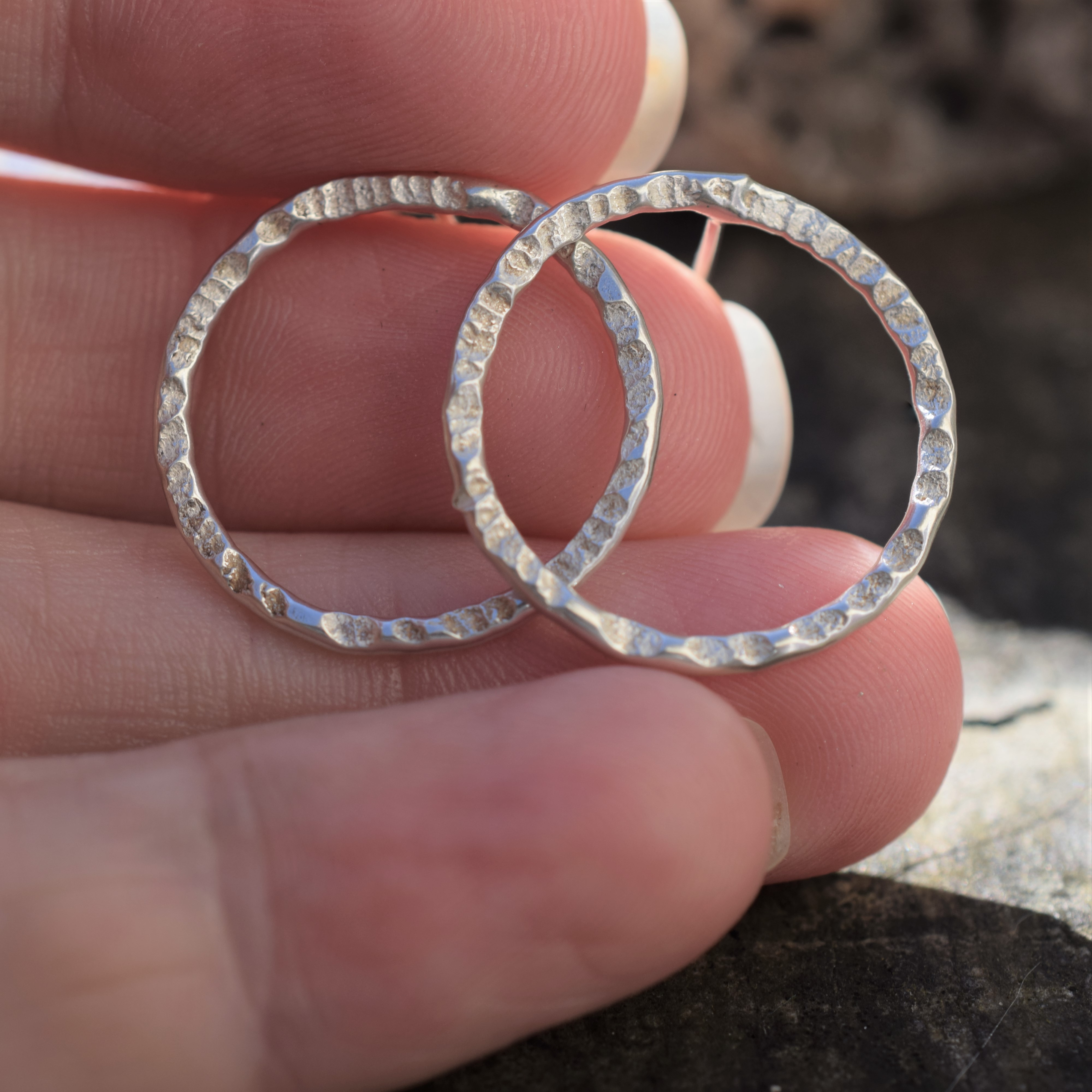 Textured Circle Earrings