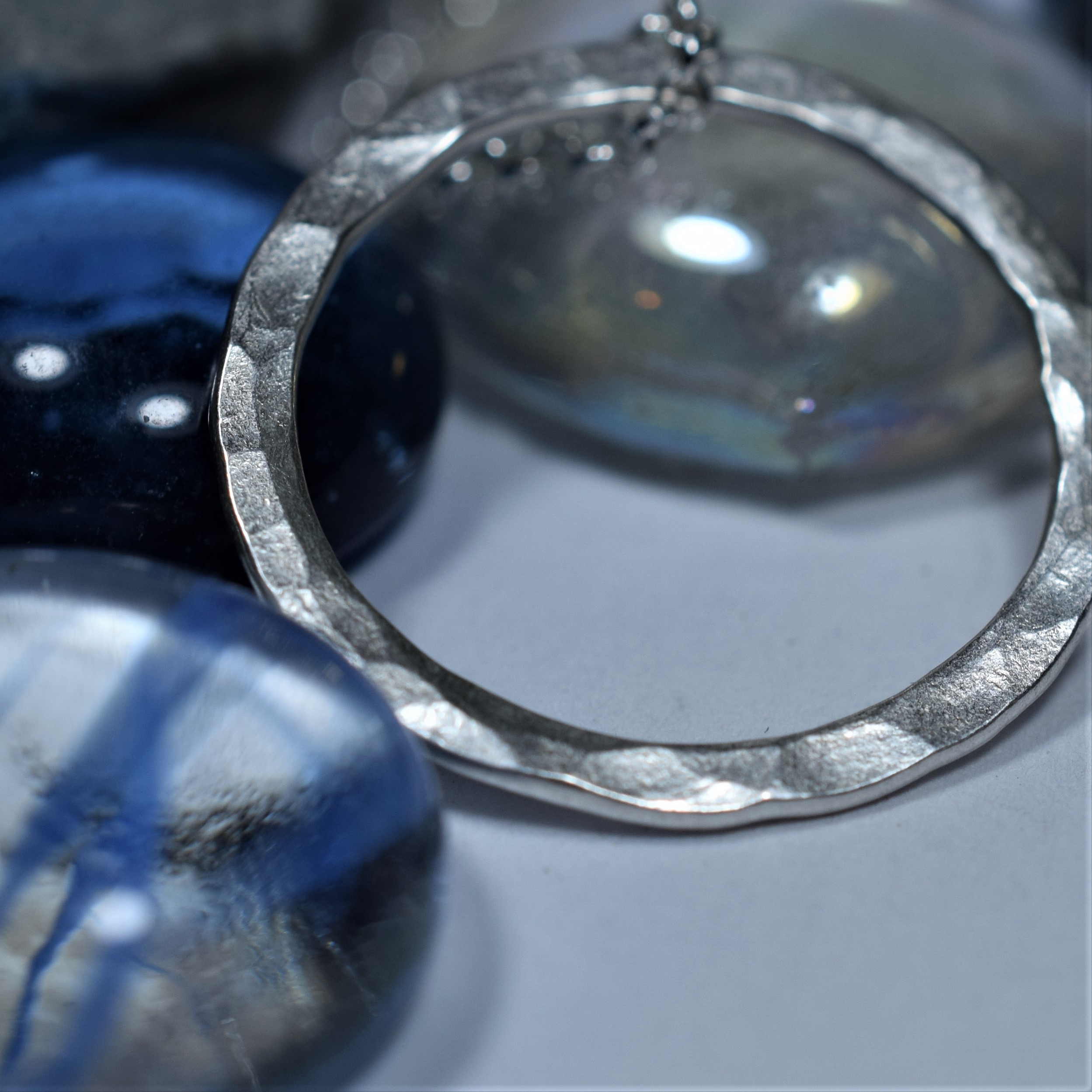 Hammered Silver Circle Pendant