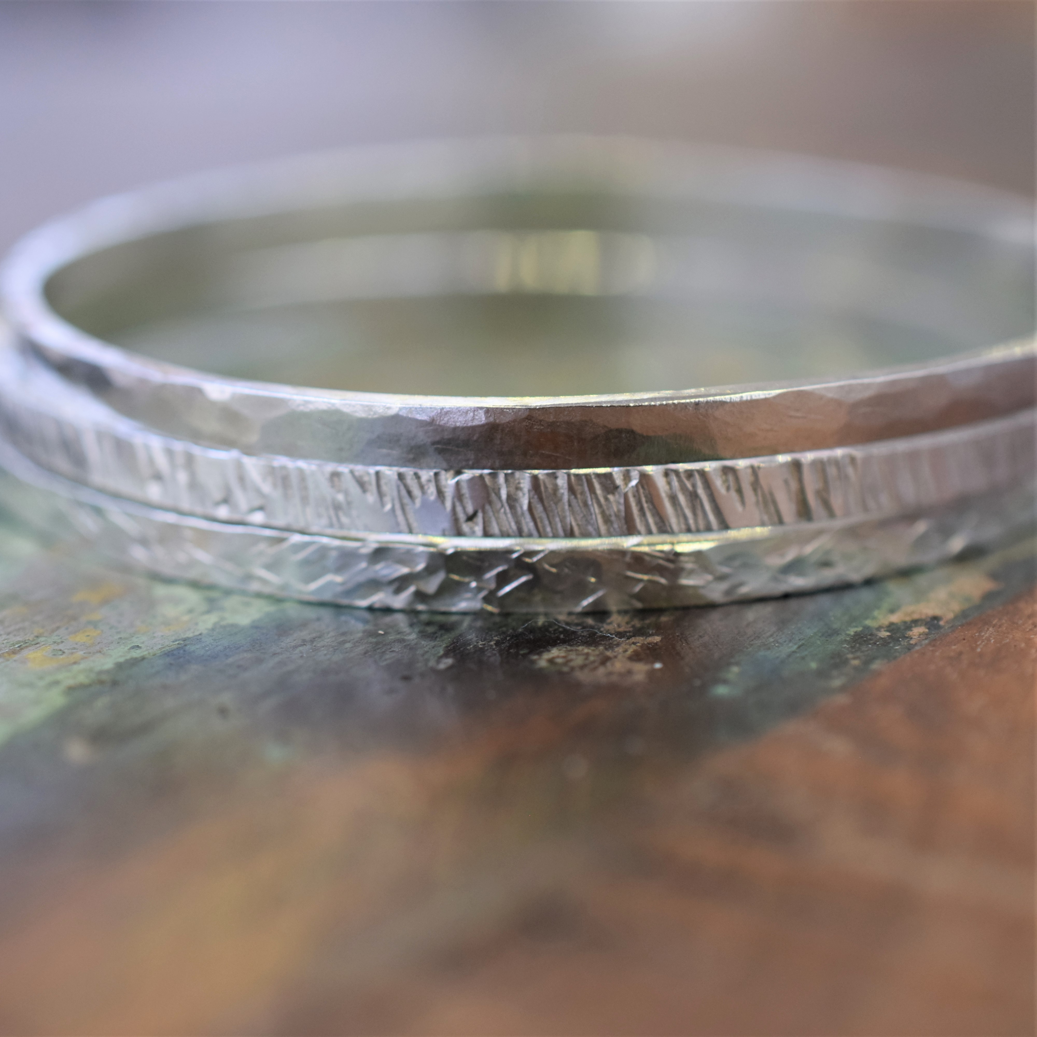 Sterling Silver Textured Bangle