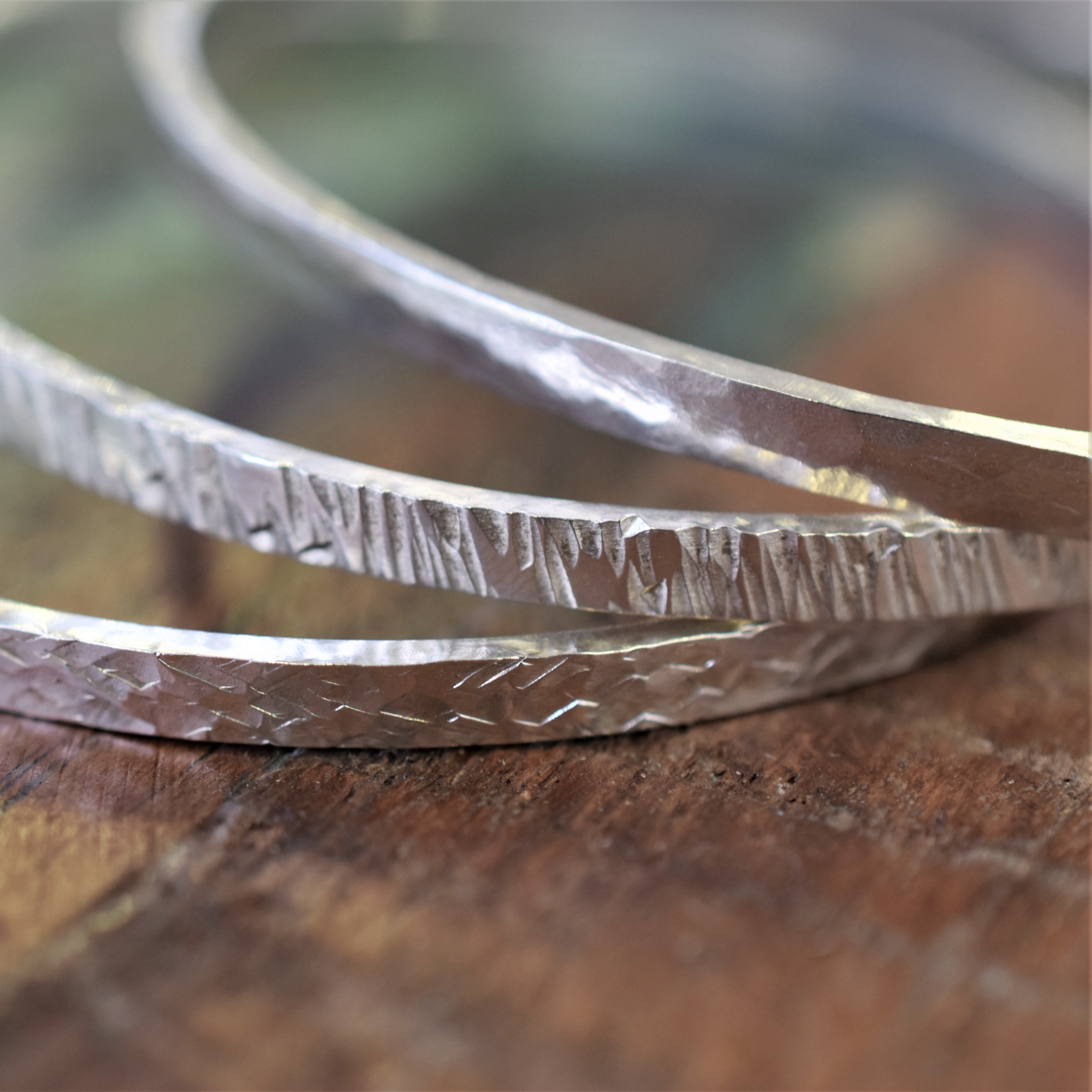 Sterling Silver Textured Bangle