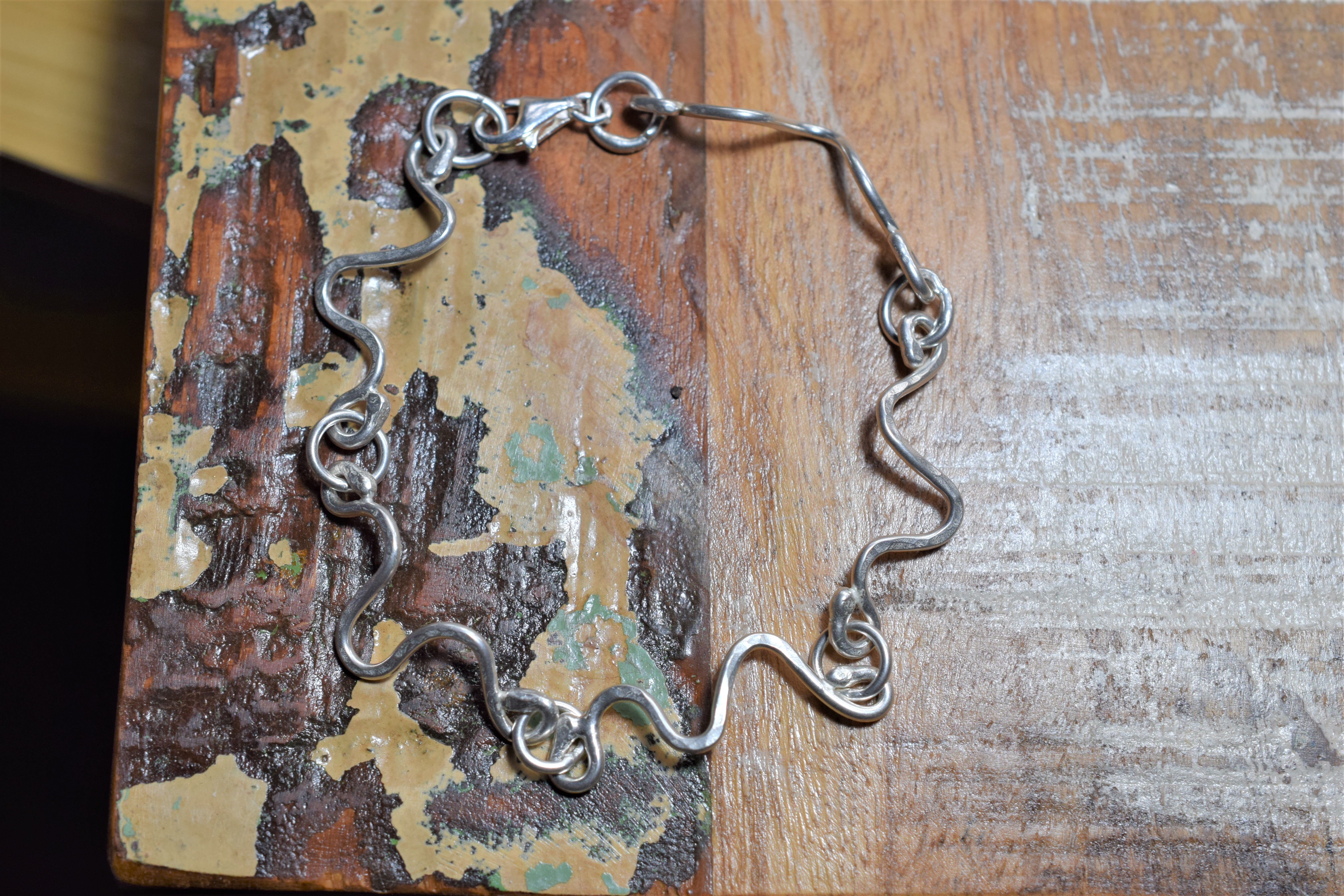 Silver Wavy Link Bracelet
