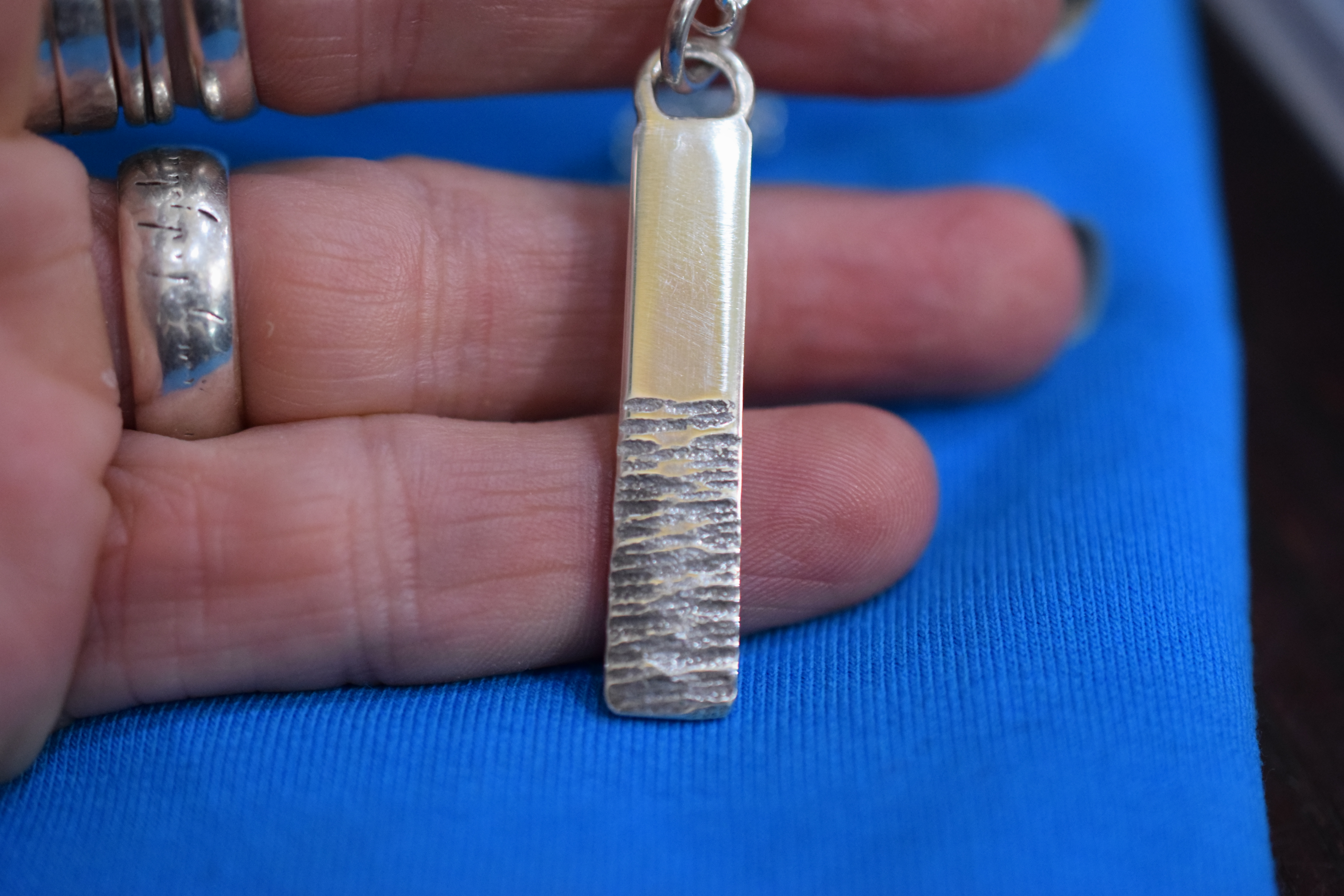 Heavy Sterling Silver, Textured Pendant