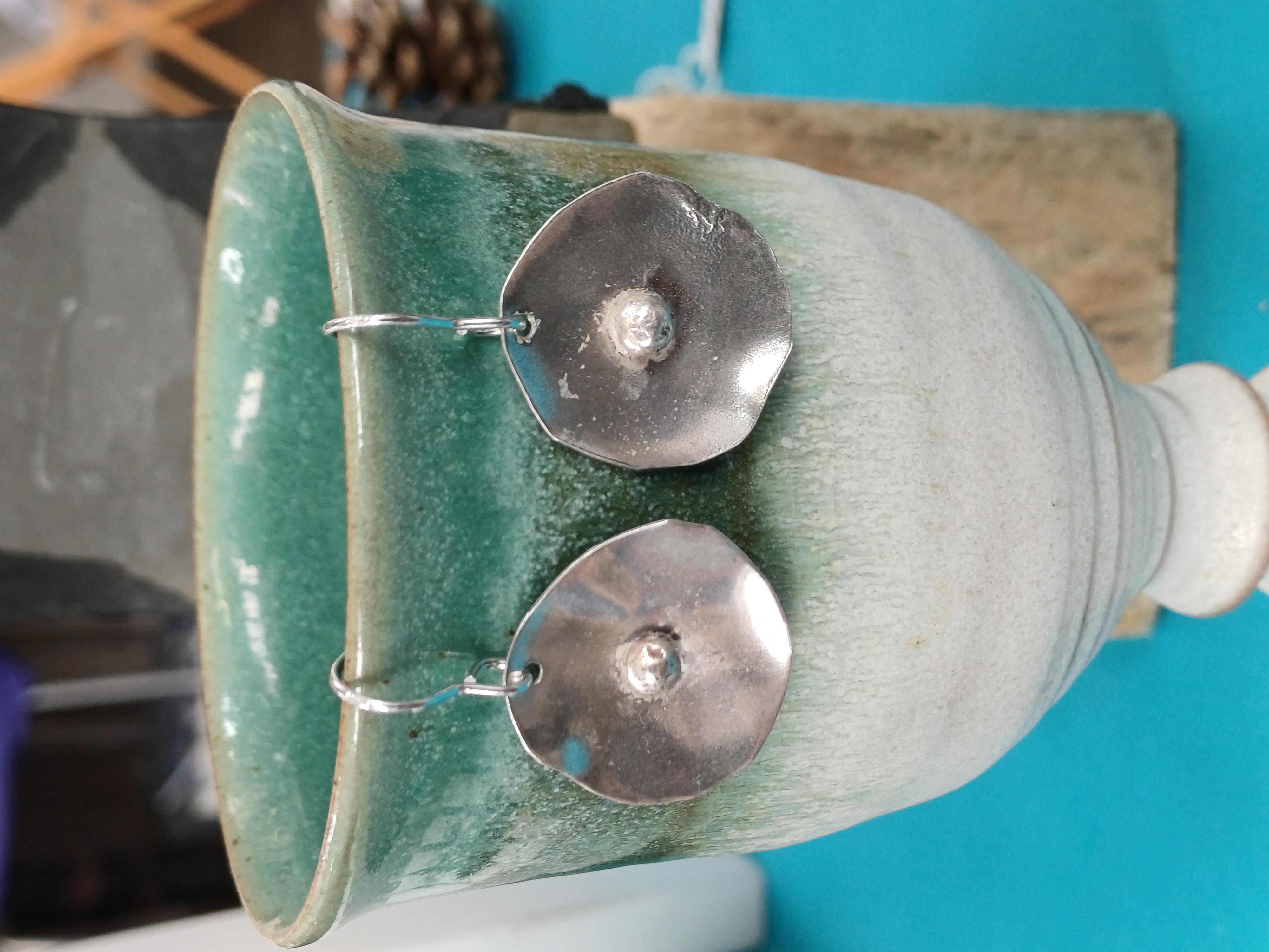 Handcrafted Silver Poppy Earrings