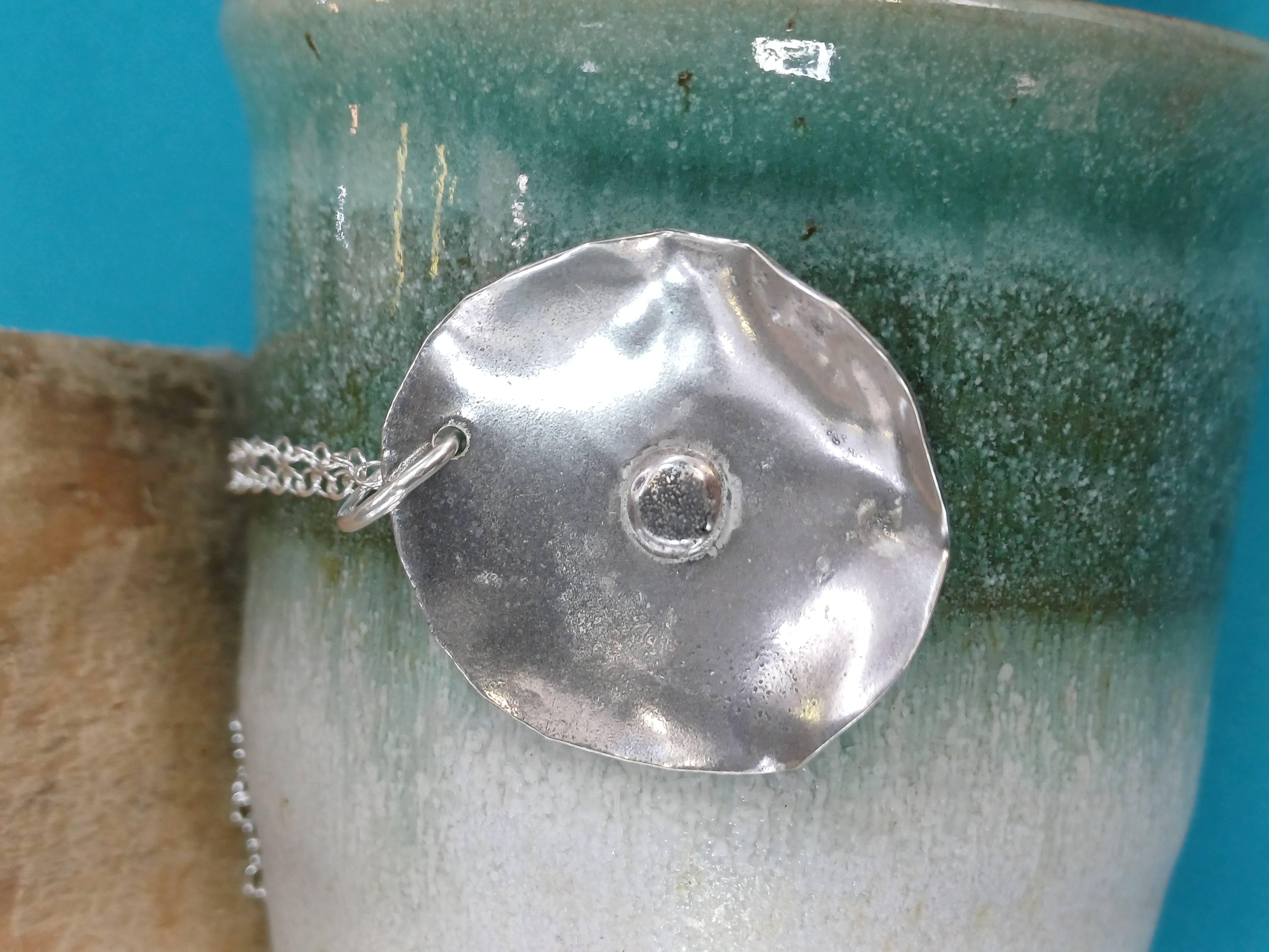 Handcrafted Silver Flower Inspired Pendant