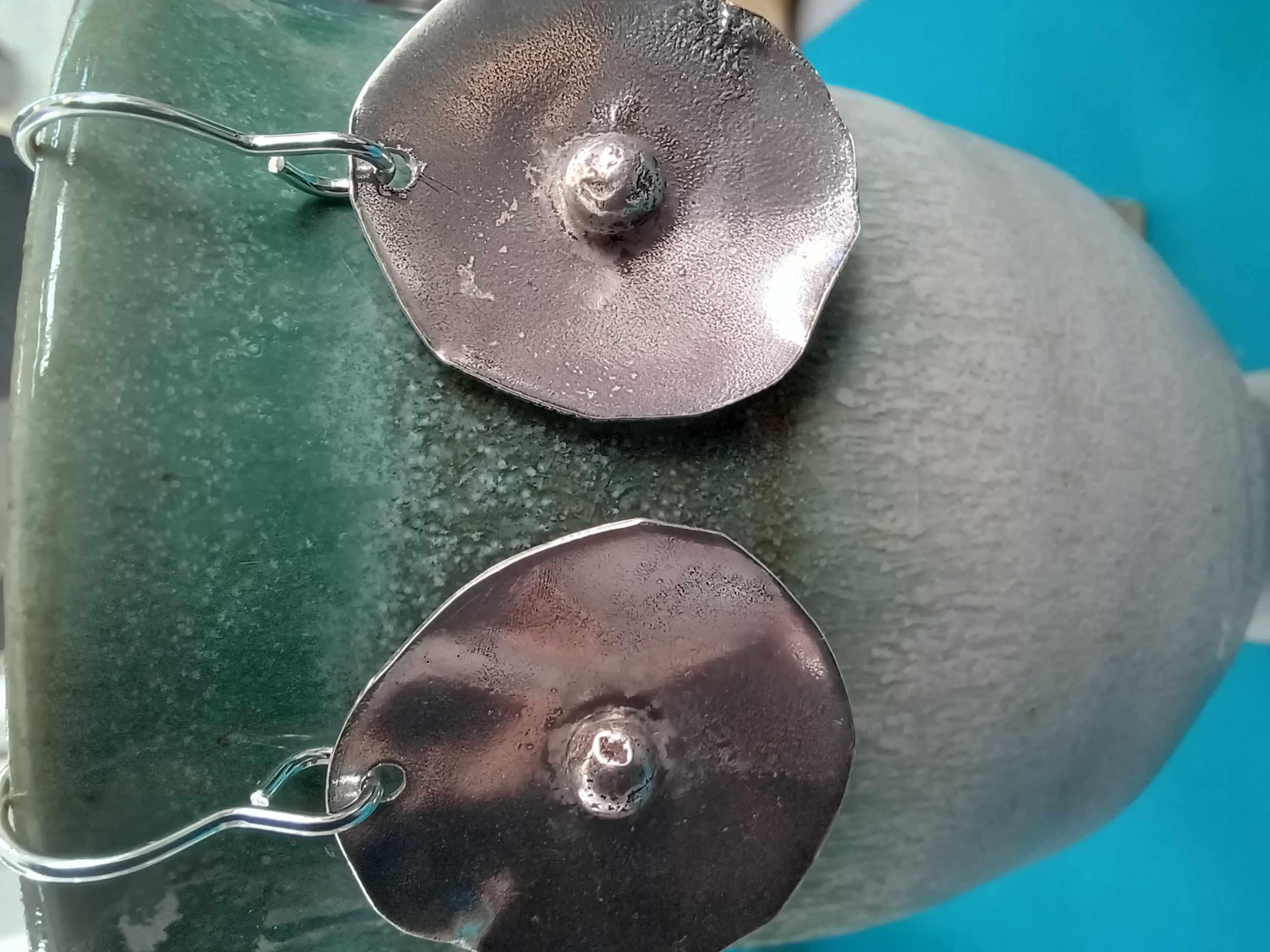 Handcrafted Silver Poppy Earrings