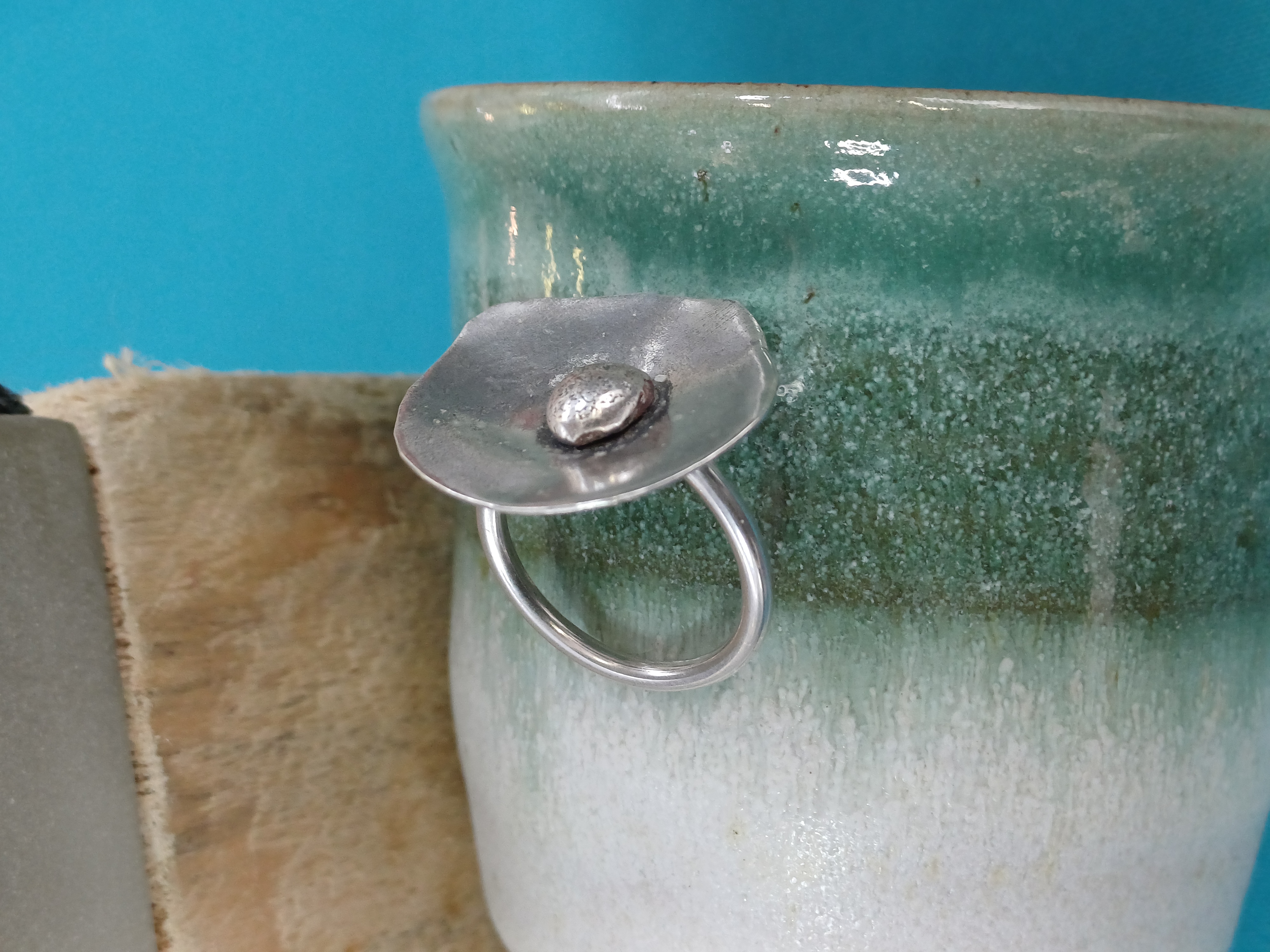 Handmade Silver Poppy Statement Ring