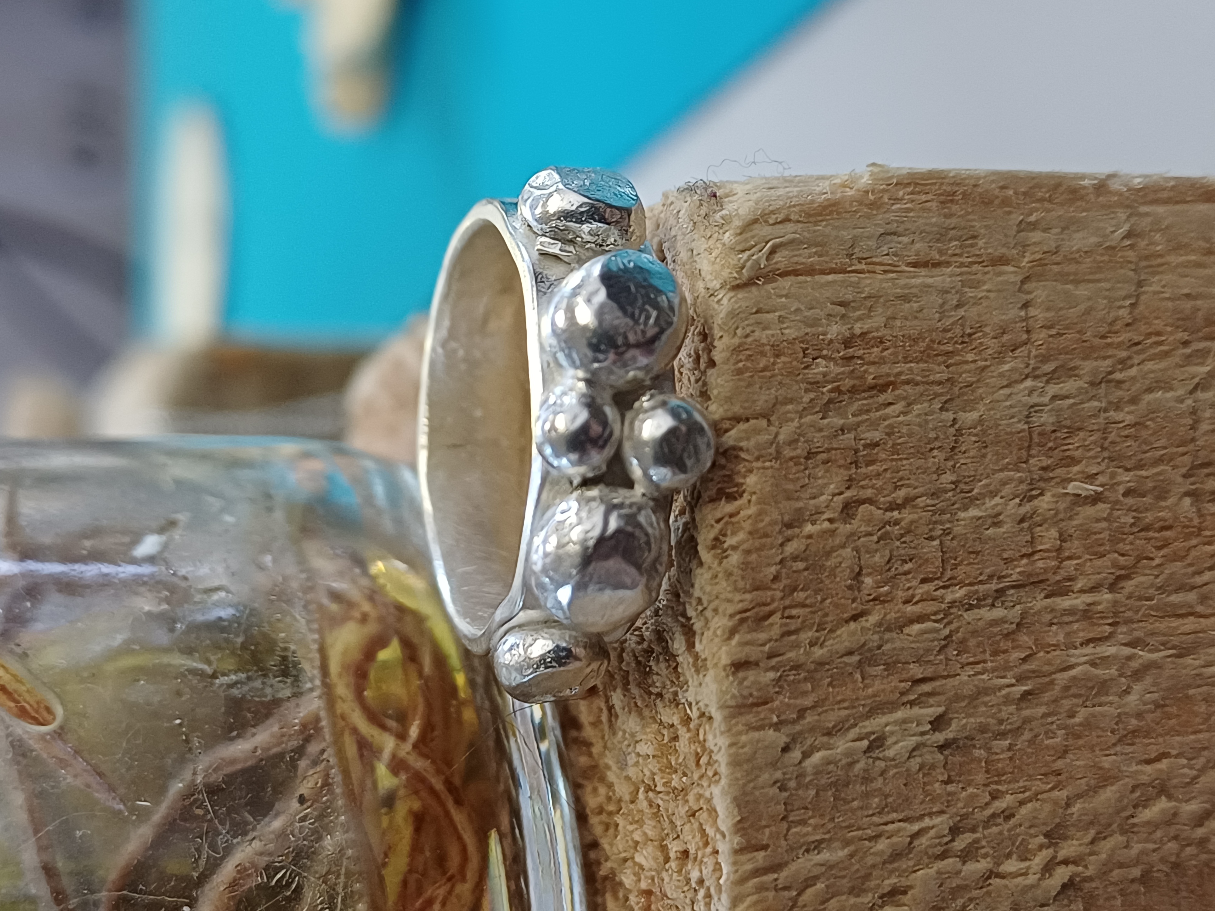 Handcrafted Silver Pebbles Ring