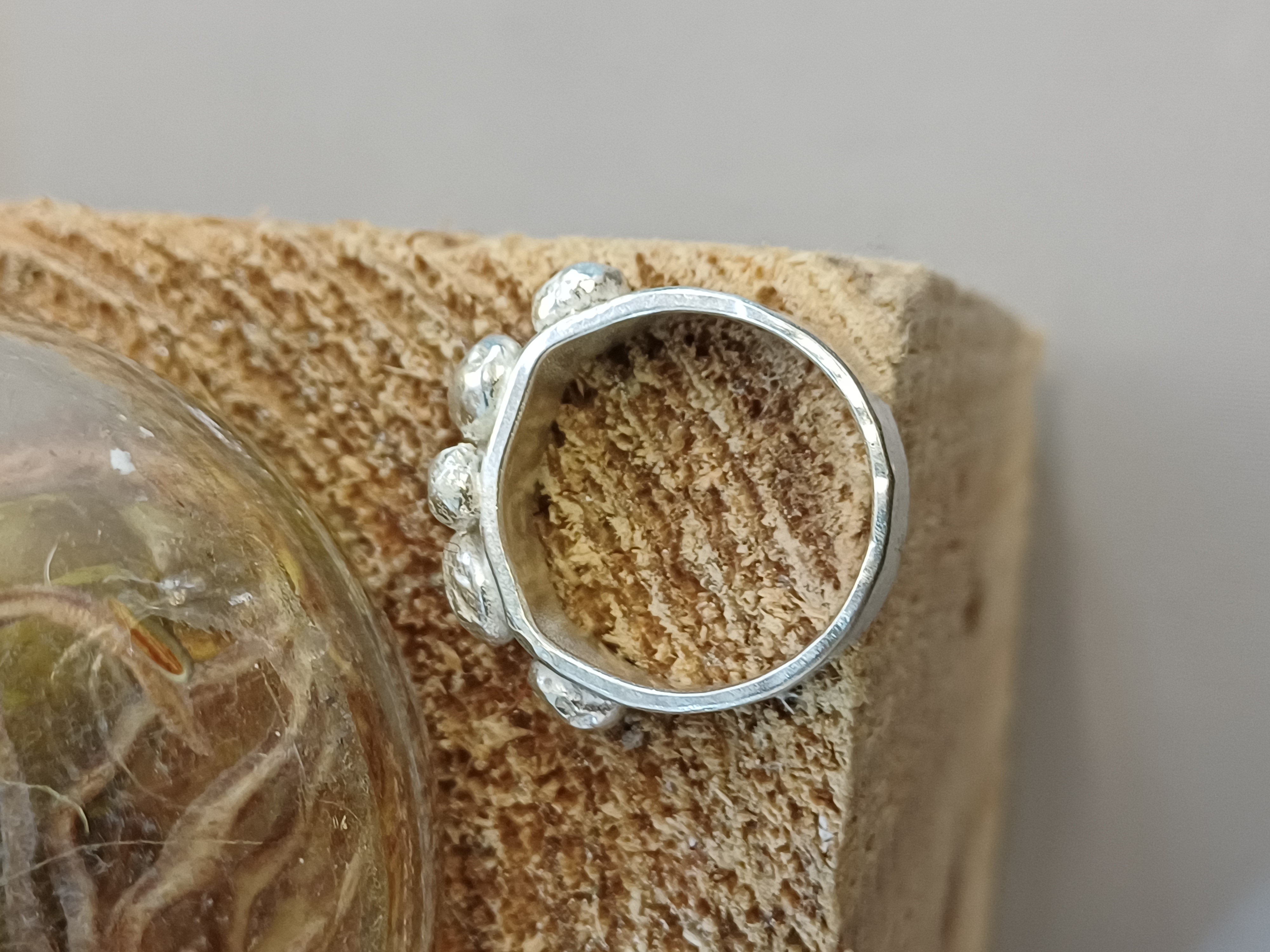 Handcrafted Silver Pebbles Ring