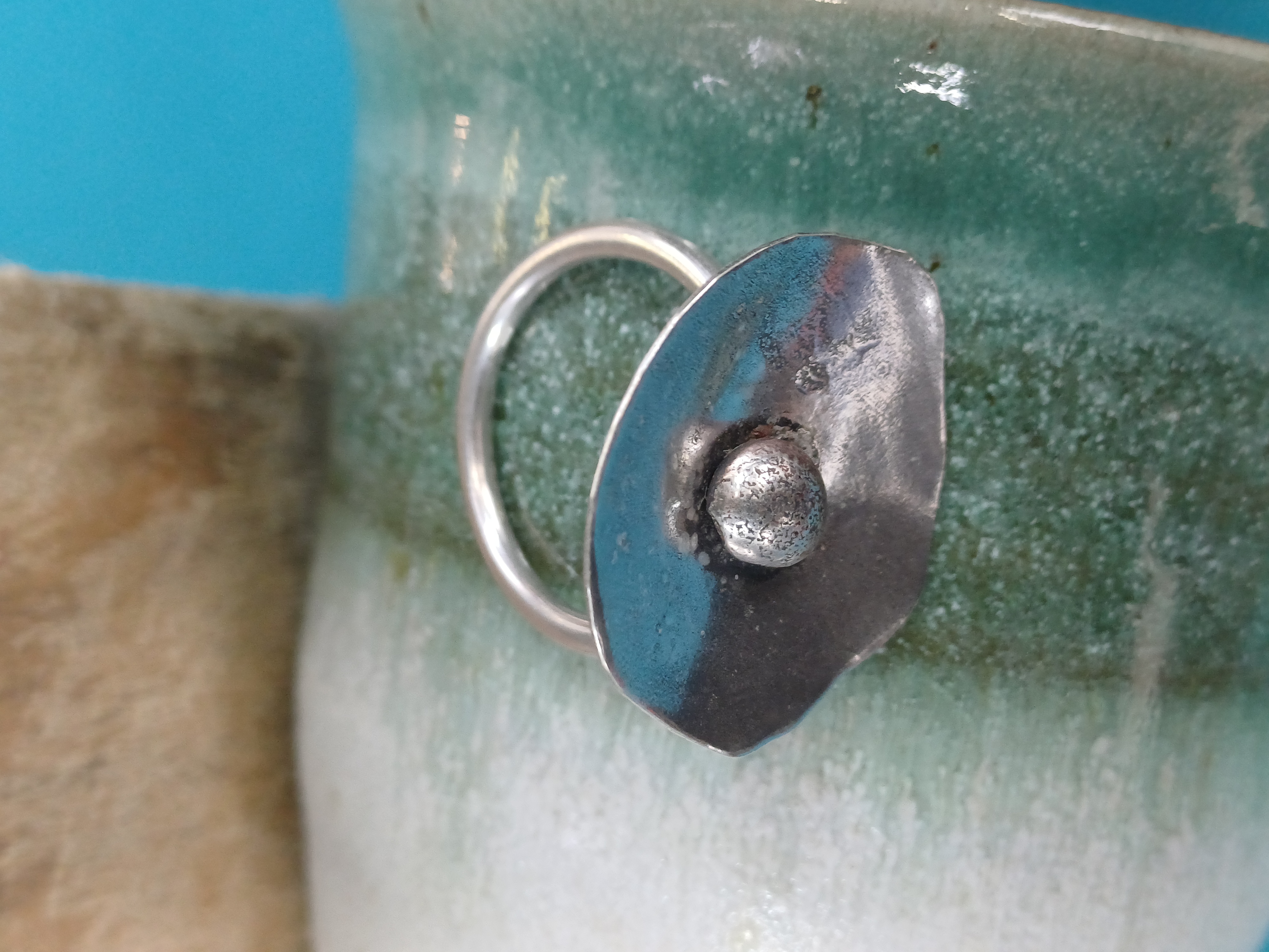 Handmade Silver Poppy Statement Ring