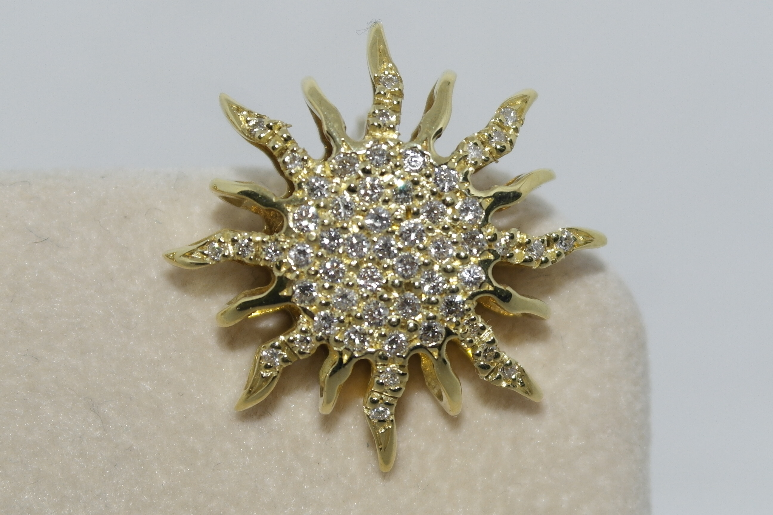 Orecchini sole in oro 18kt con diamanti