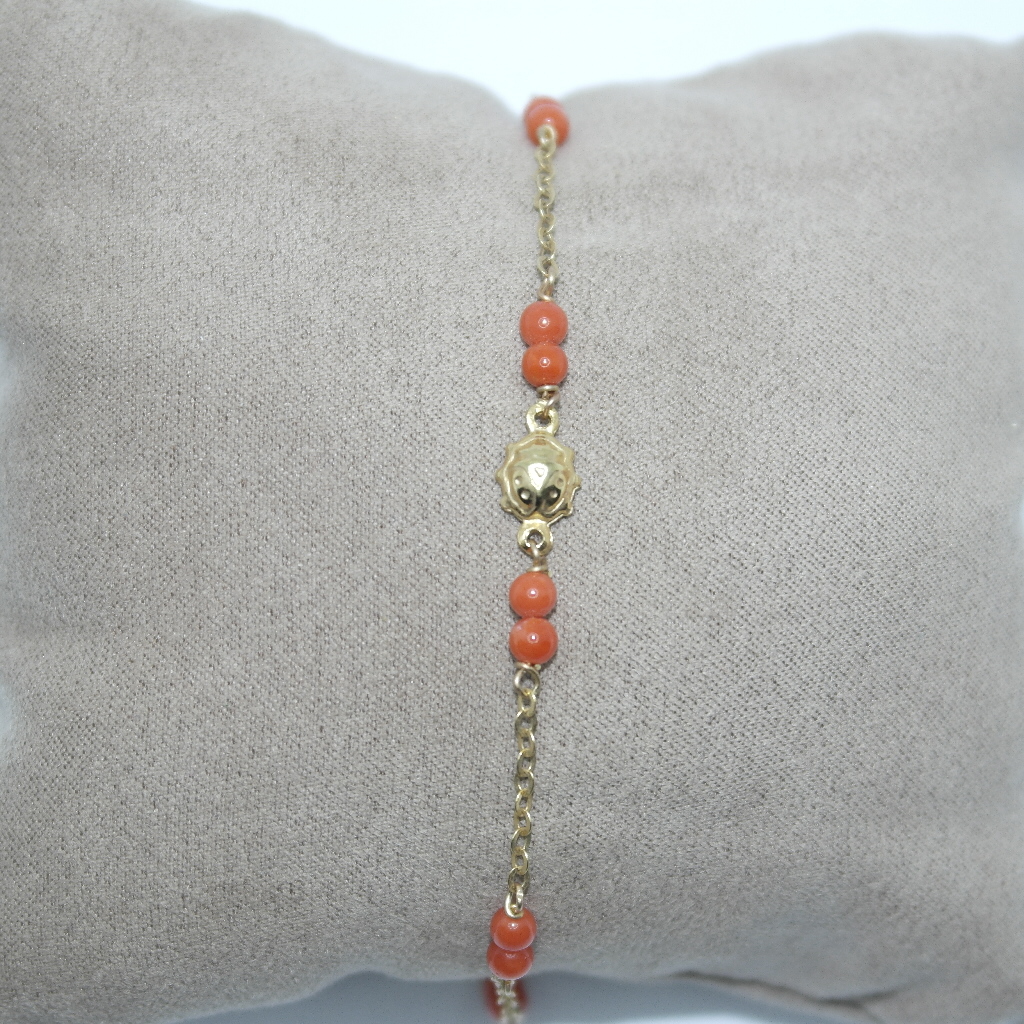 Bracciale in oro 9kt con coralli (per bambino/a)