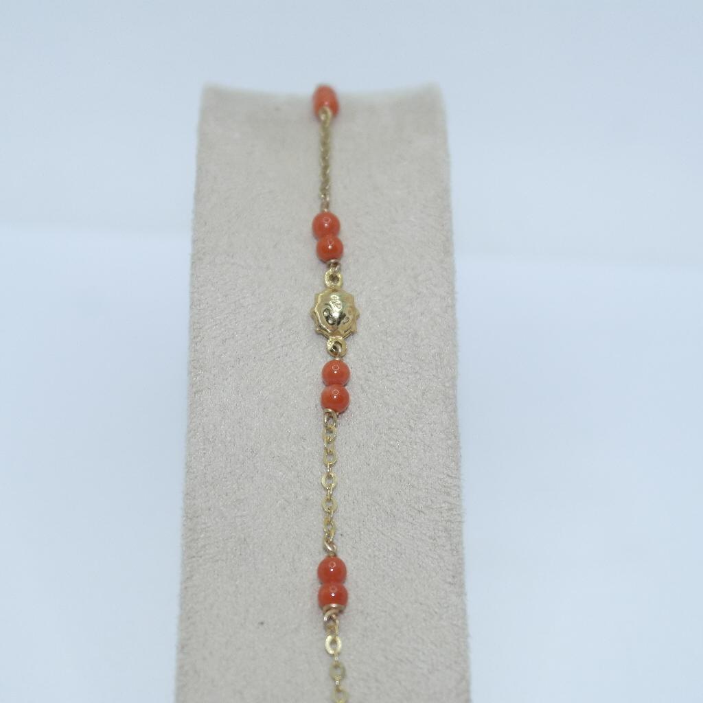 Bracciale in oro 9kt con coralli (per bambino/a)