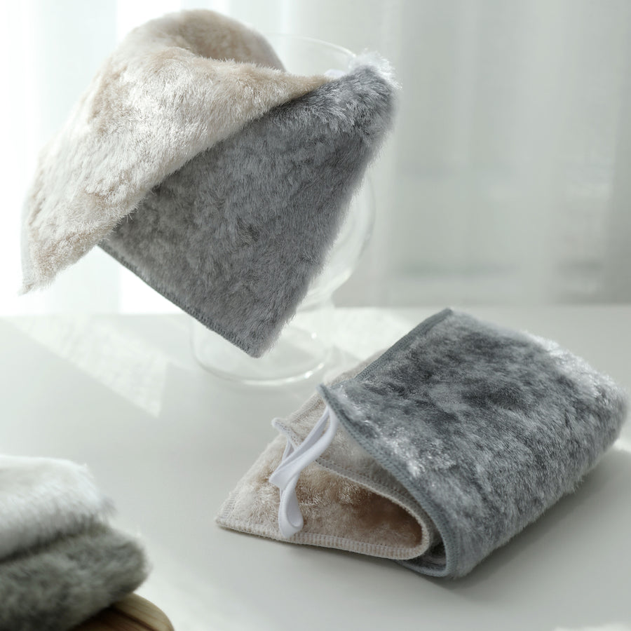 Oil Pang Cleaning Clothes Beige & Grey Colour (Pack of 2) (Size : 17cm x 12cm each) 