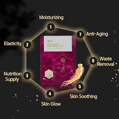 Skin Factory SF23 Ginseng Gold Triple Energy Mask (Pack of 1 Mask)
