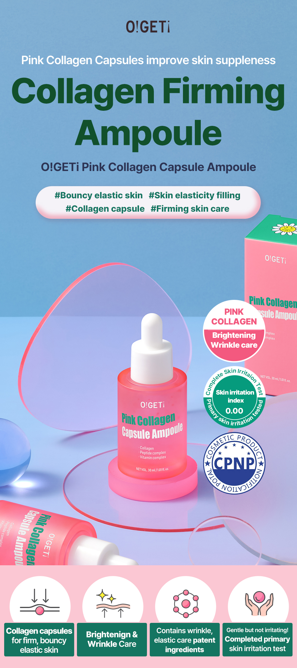 O!GETi Pink Collagen Capsule Ampoule
