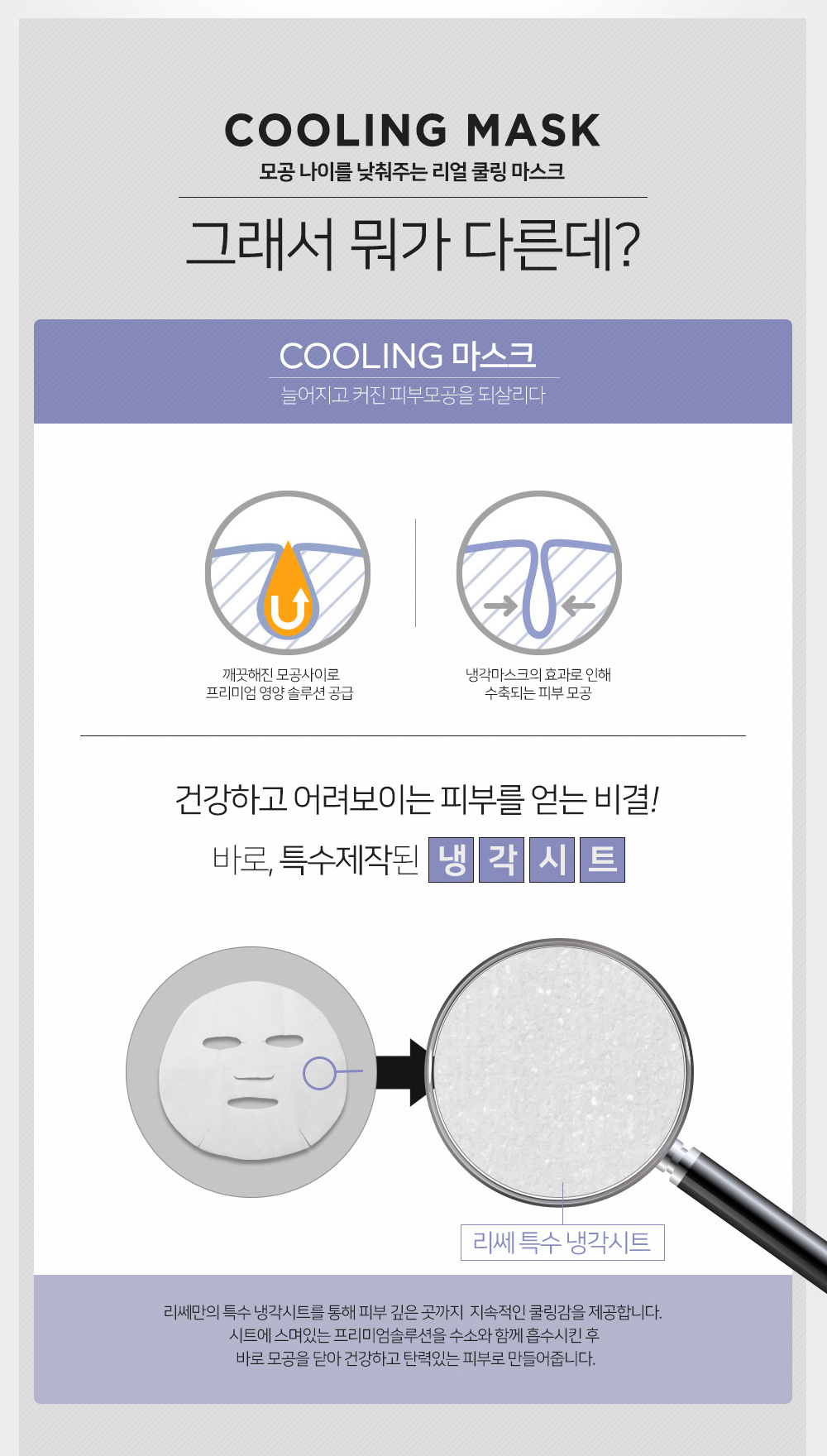 Lisse Real Hydrogen Pore Care Cooling Mask (Pack of 1 Mask) 