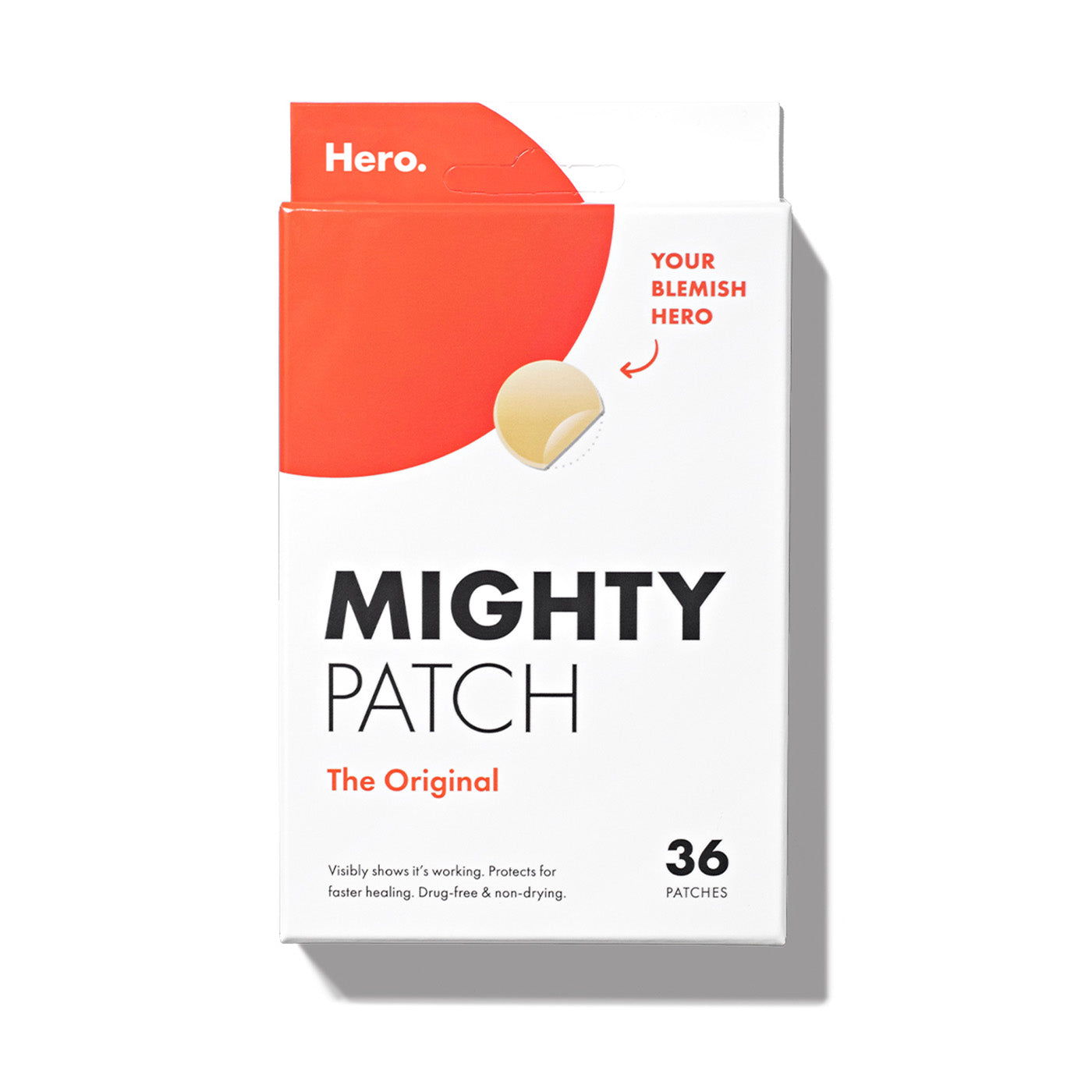 Mighty Patch™ Original patch from Hero Cosmetics - Hydrocolloid Acne Pimple Patch for Covering Zits and Blemishes in Face and Skin, Vegan-friendly and Not Tested on Animals (36 Count)