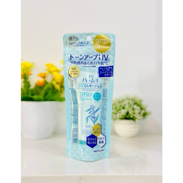 Hatomugi UV Care & Tone Up SPF 50+ PA++++ 70g Made in Japan