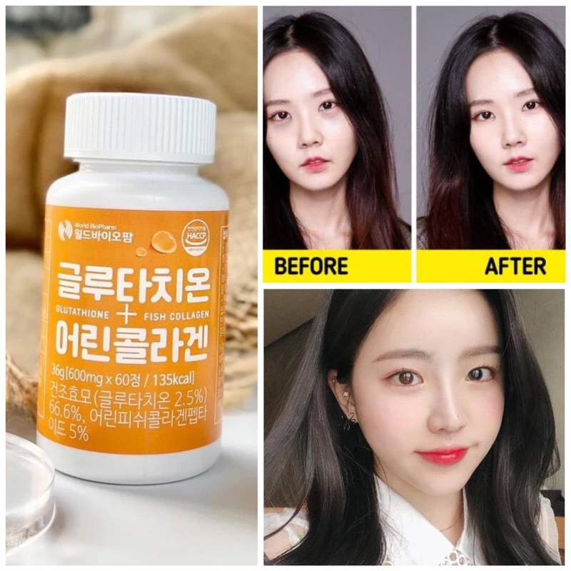 Glutathione + Collagen Supplement 600mg 60 tables Made in Korea