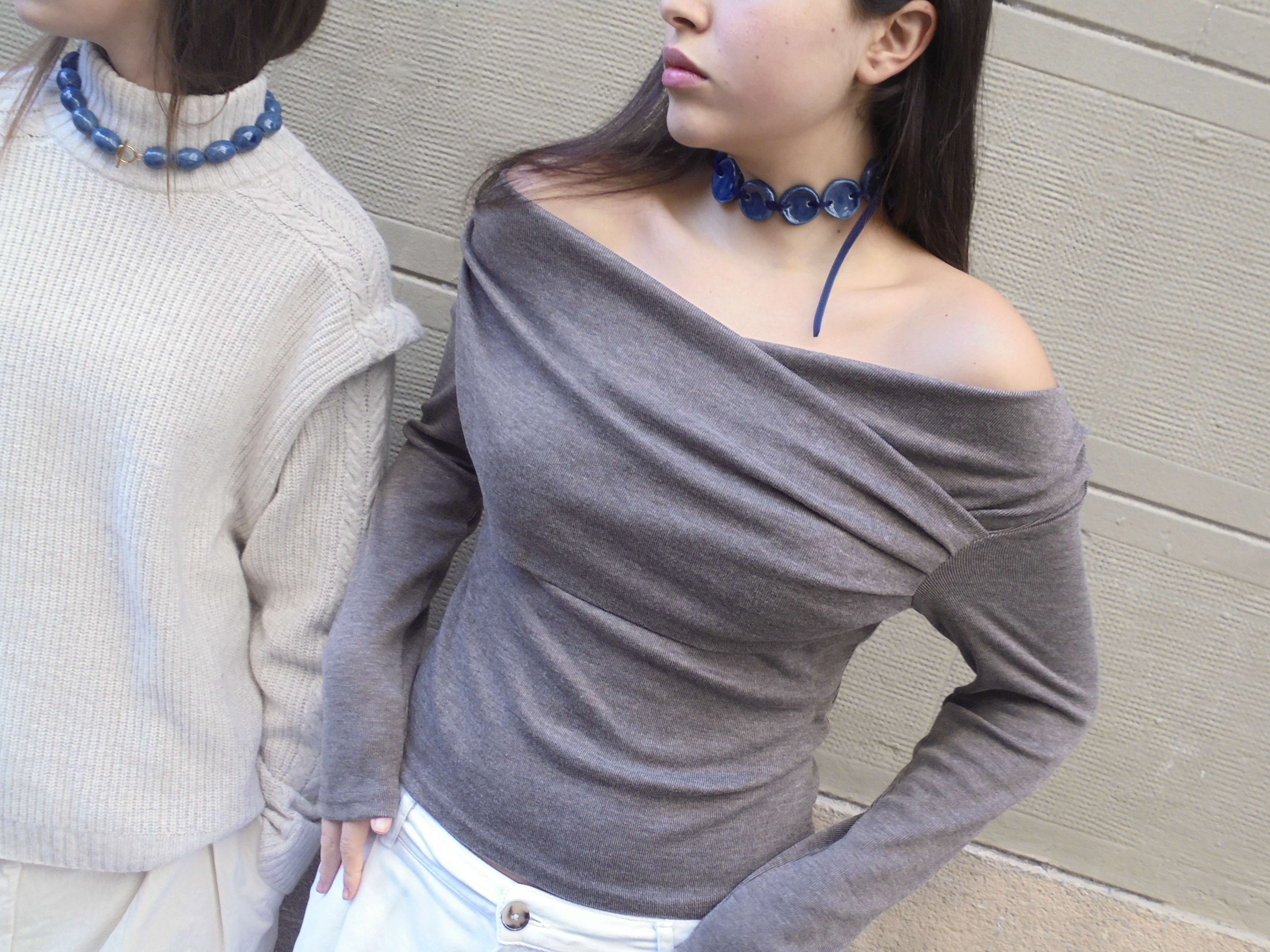 CHOKER BUTTON AZUL 