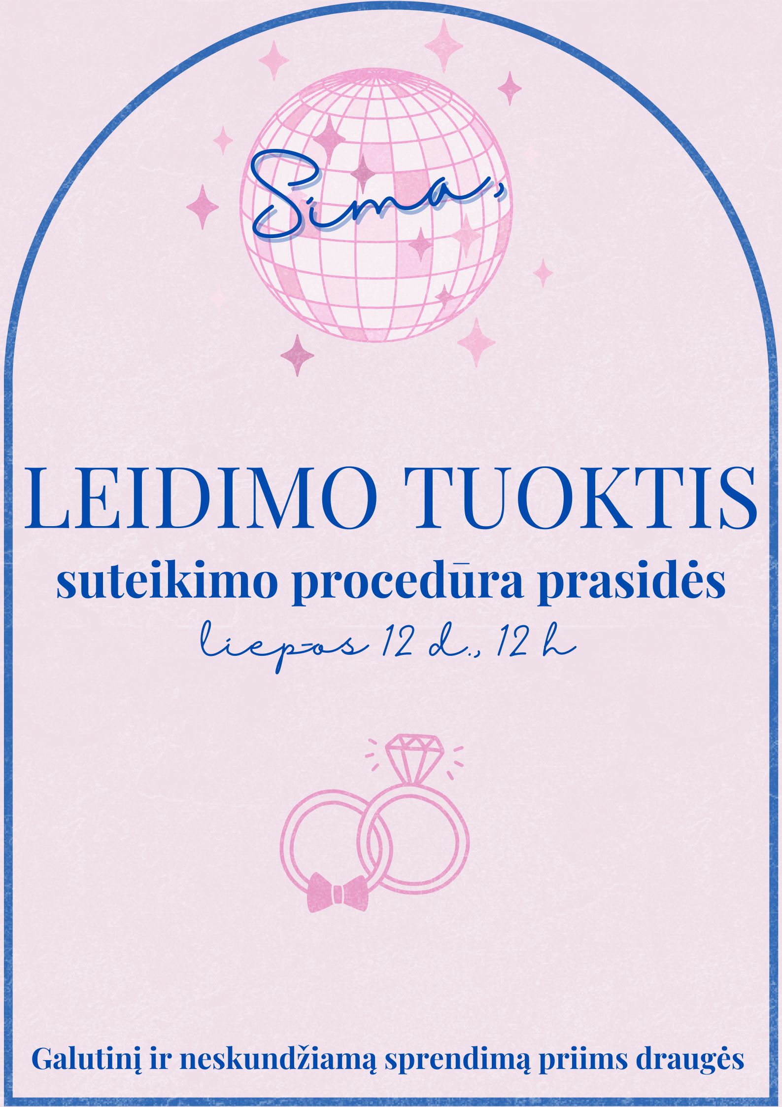 Elektroninis mergvakario kvietimas „Leidimas tuoktis“