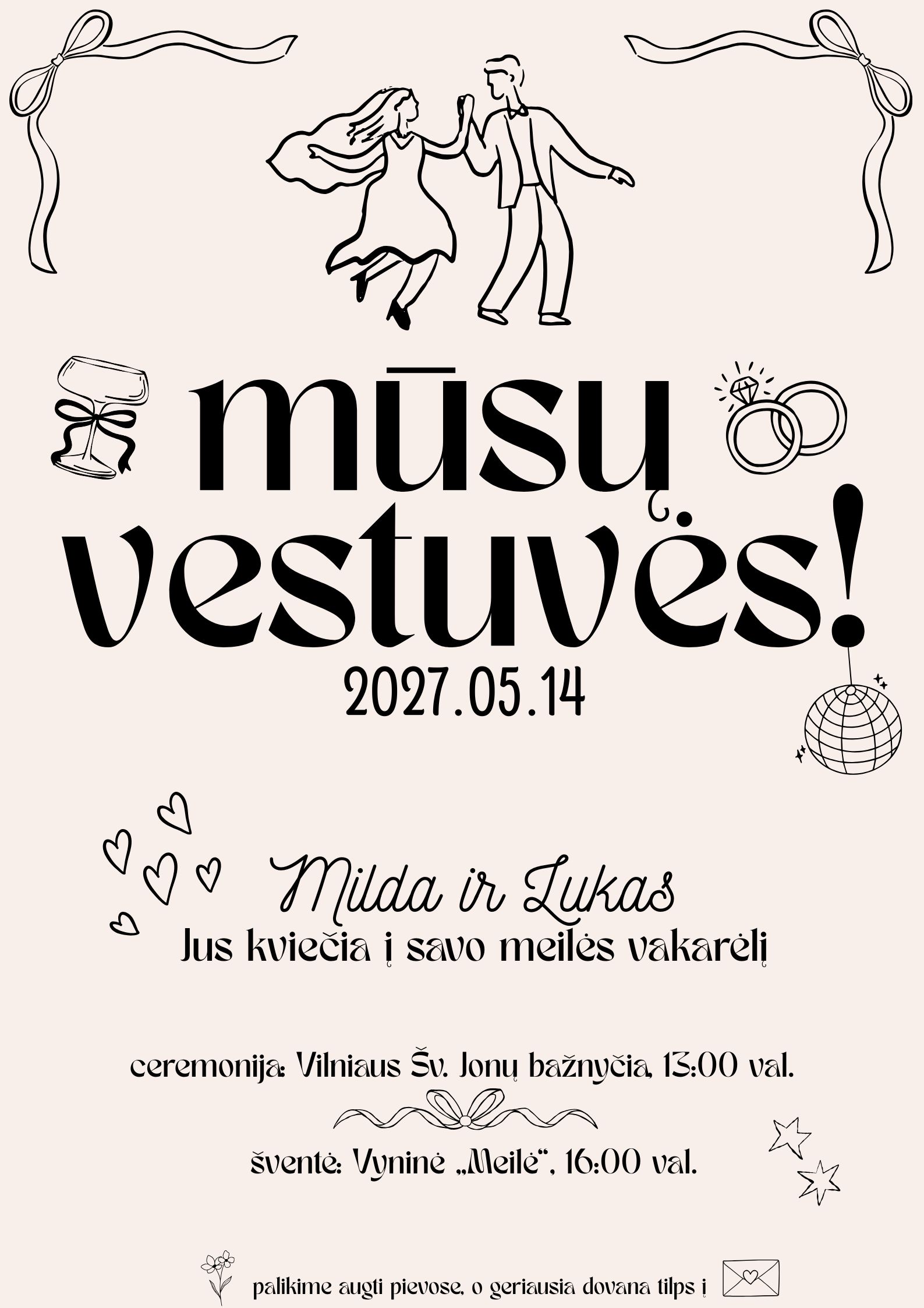 Elektroninis vestuvių kvietimas „Mūsų vestuvės!“