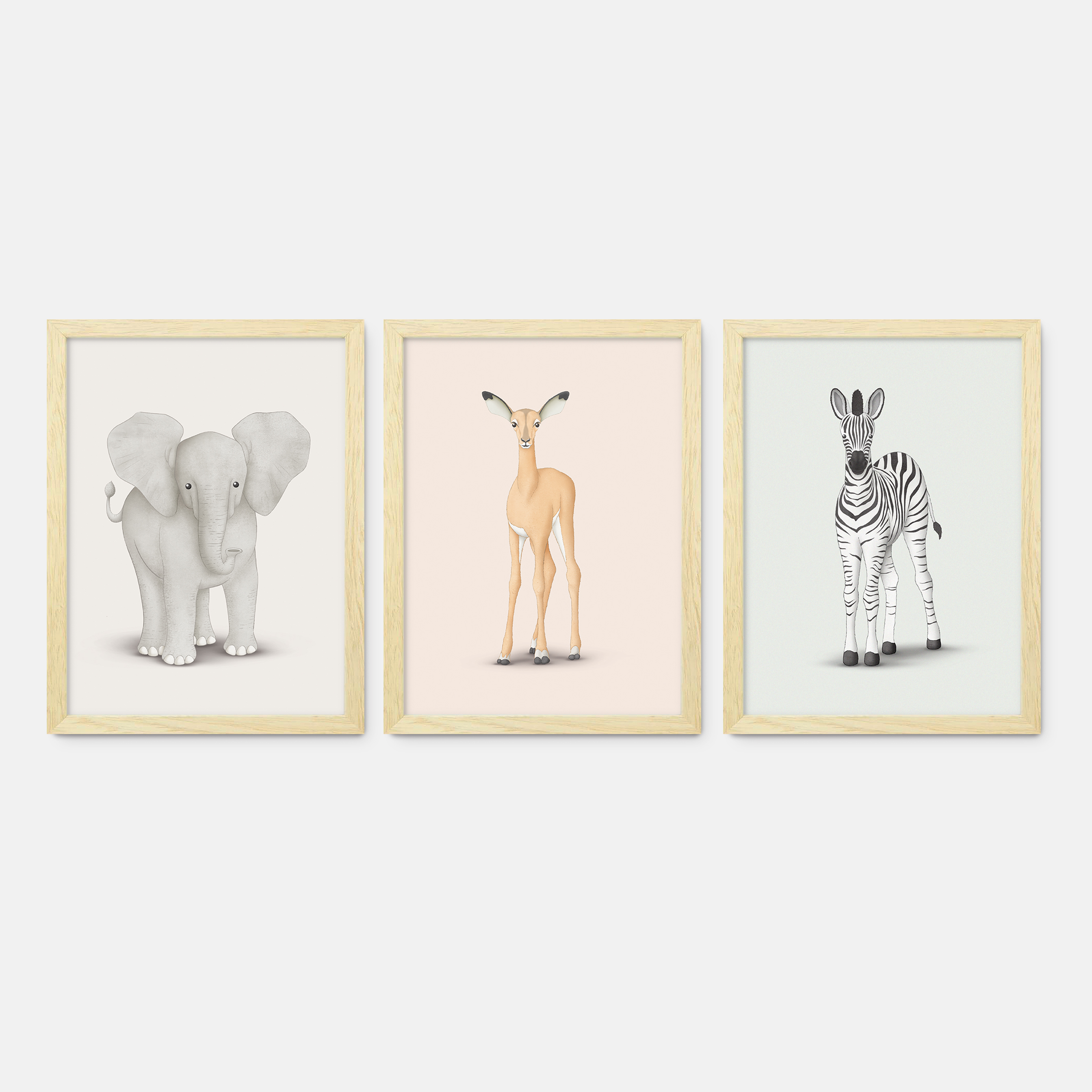 Safariposters (Set van 3 x A4 posters)