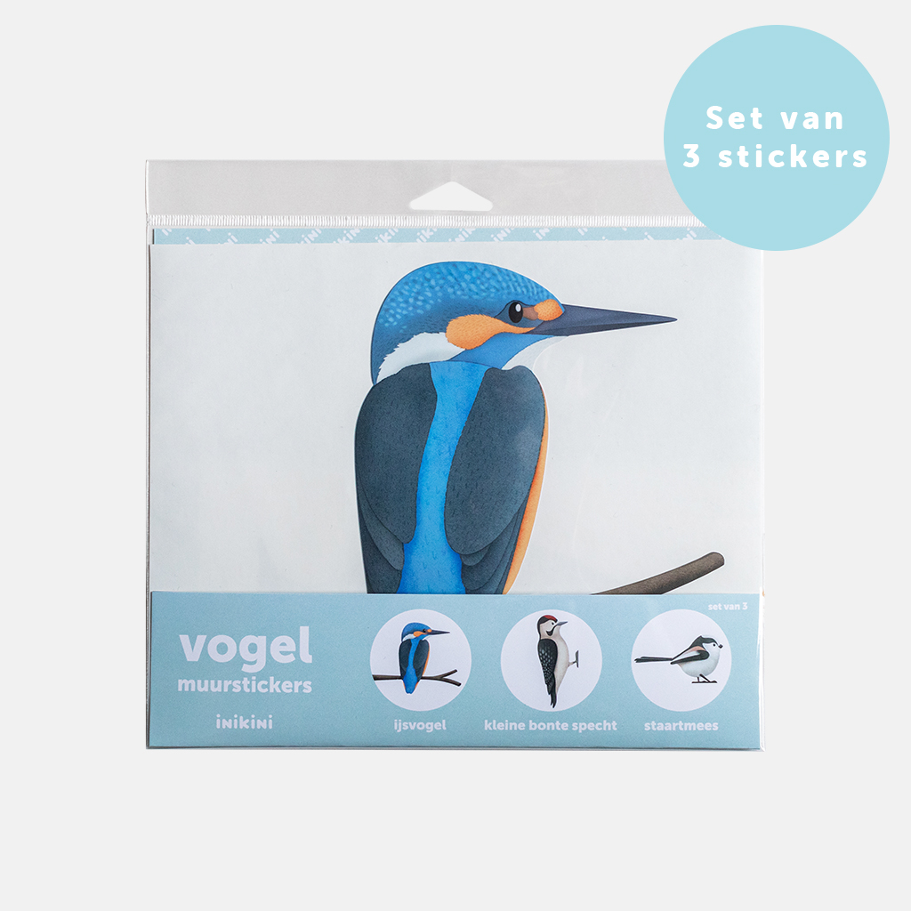 Vogel muurstickers (set van 3)