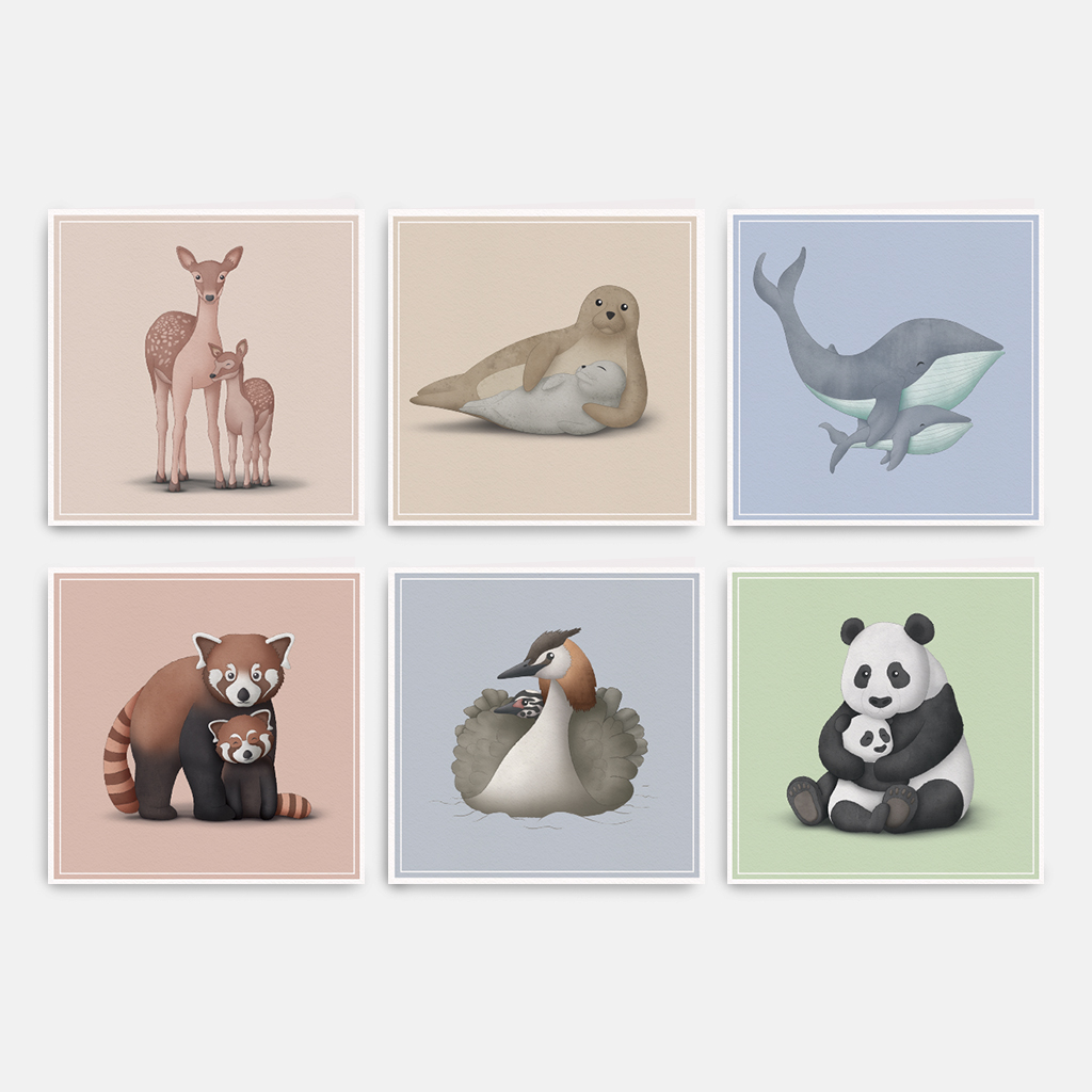 Wenskaarten Ouder en Kind Dieren Vol.2 (Set van 6)