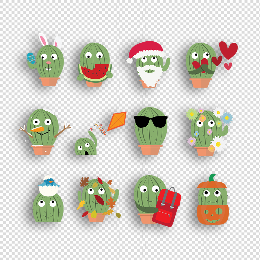 Cactus - Maandkaartenpakket Transparant